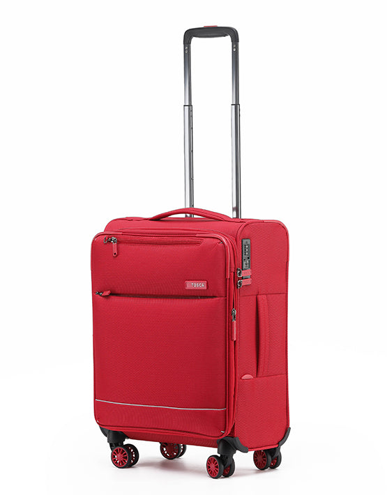 Tosca SO LITE AIR5055 55cm Lightweight Cabin Spinner Luggage - Red | Perfect for Air Travel & Weekend Getaways