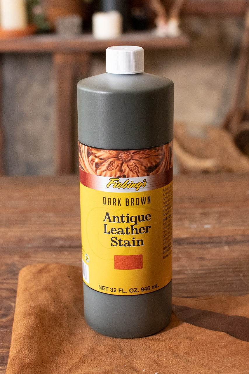Fiebing's Antique Leather Stain 946 ml (32 oz) - Dark Brown for Leather Restoration, DIY Projects & Vintage Furniture Refinishing