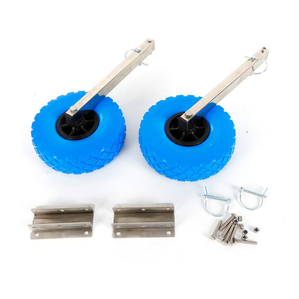 **Heavy Duty Folding Boat Launching Wheels - Aluminum Transom Wheels for Dinghy & Inflatable Boats (160kg Capacity) - Easy Boat Dolly Tires for Beach, Marina & Water Sports**