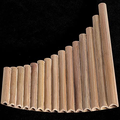 OUHUAN 15-Pipe G Key Natural Bamboo Wind Flute - Handmade Folk Musical Instrument for Meditation, Yoga & Relaxation