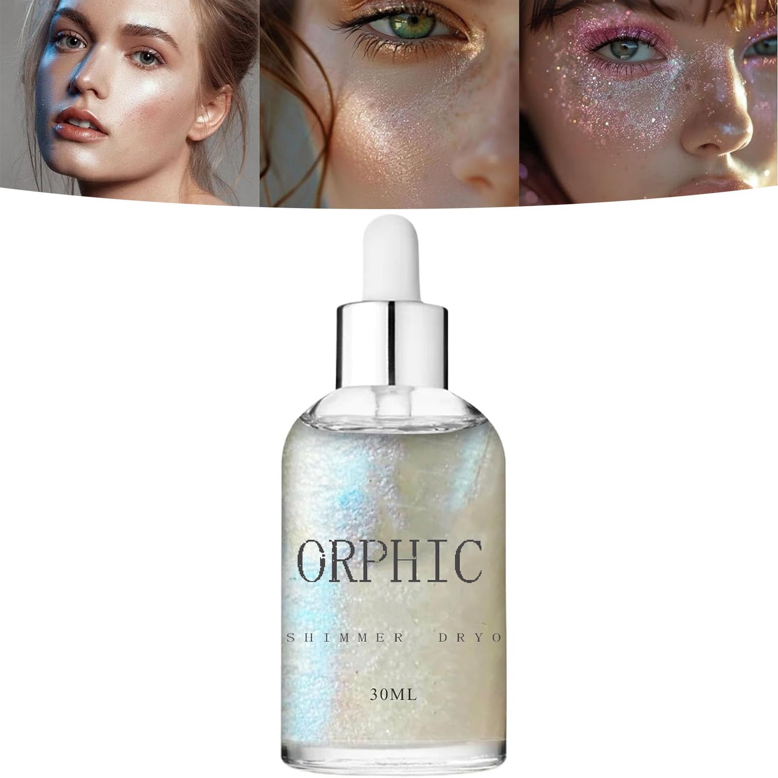 Orphic Body Shimmer & Glitter Oil - 30ml Shimmering Dry Body Oil with Golden Glow | Shiny Lotion for Parties, Festivals & Night Out Makeup