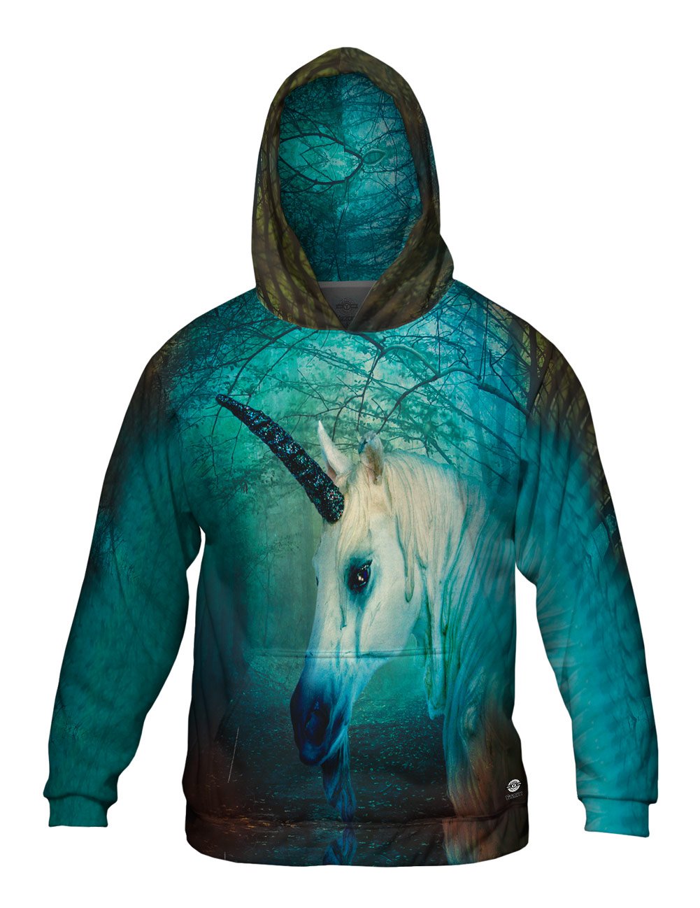 Yizzam Mystic Unicorn Print Men's Hoodie Sweater - Soft Cotton Pullover Hooded Sweatshirt for Casual Wear, Street Style & Gift Giving