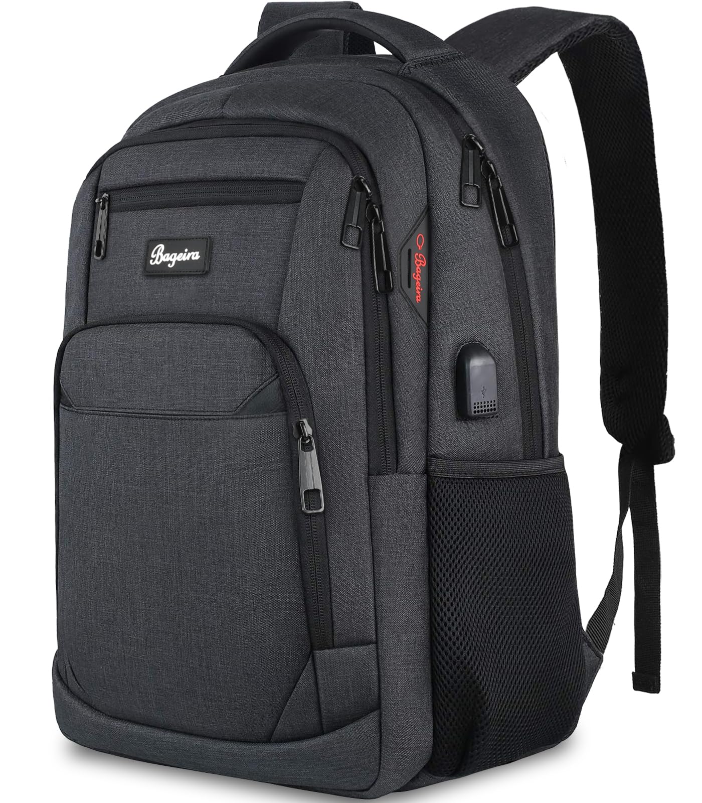 Anti-Theft USB Charging Backpack for Men & Women - 15.6 Inch Laptop Bookbag for School, College, Travel & Work - Durable Business Computer Backpack for Teens & Adults (Black) | Perfect for Commuting, Campus Life & Business Trips