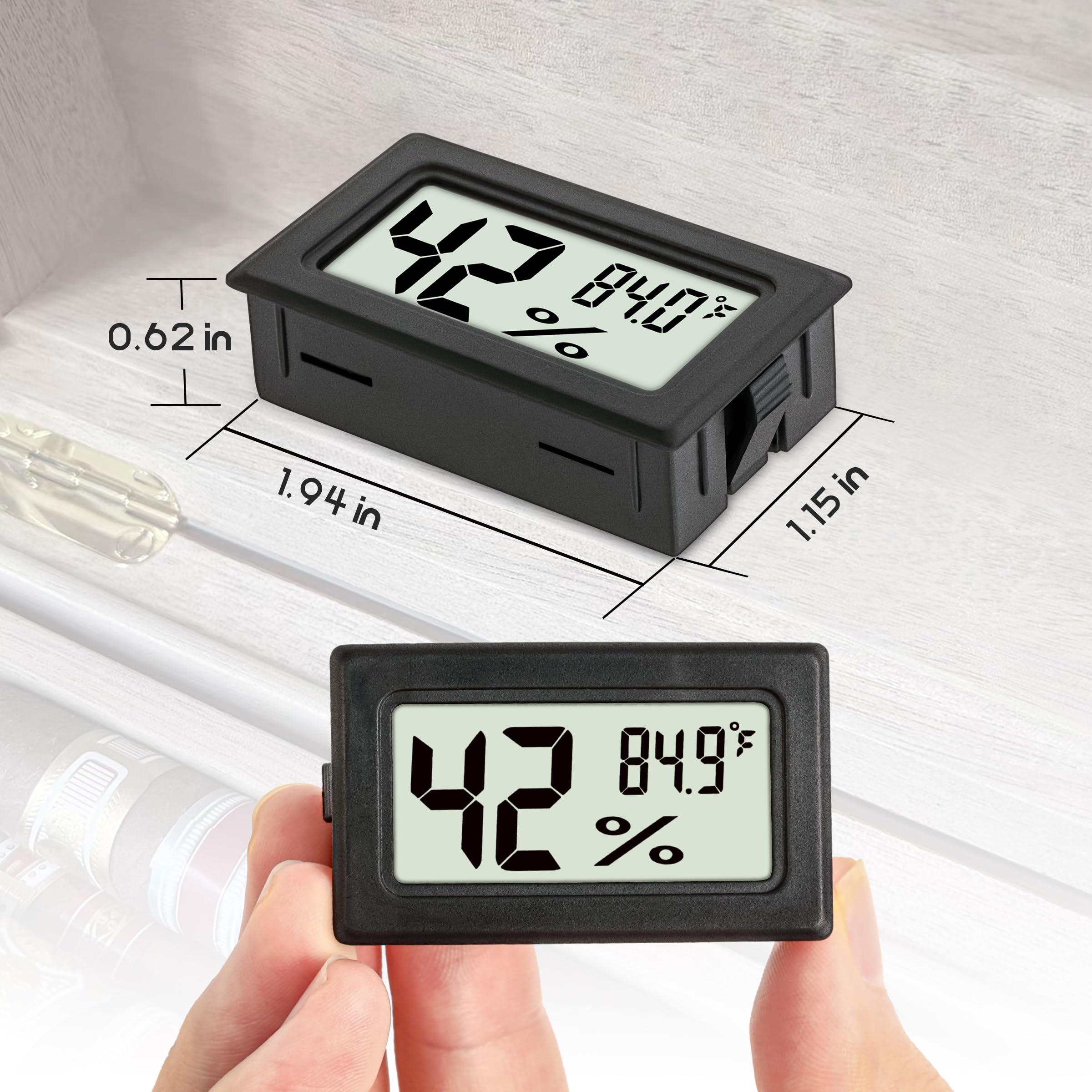 3 Pack Digital Hygrometer Thermometer - Indoor Humidity & Temperature Monitor with Fahrenheit (℉) for Home, Office, Humidor, Refrigerator, Greenhouse, Garden, Cellar & Closet - Perfect for Climate Control in Baby Rooms, Wine Cellars and Plant Care