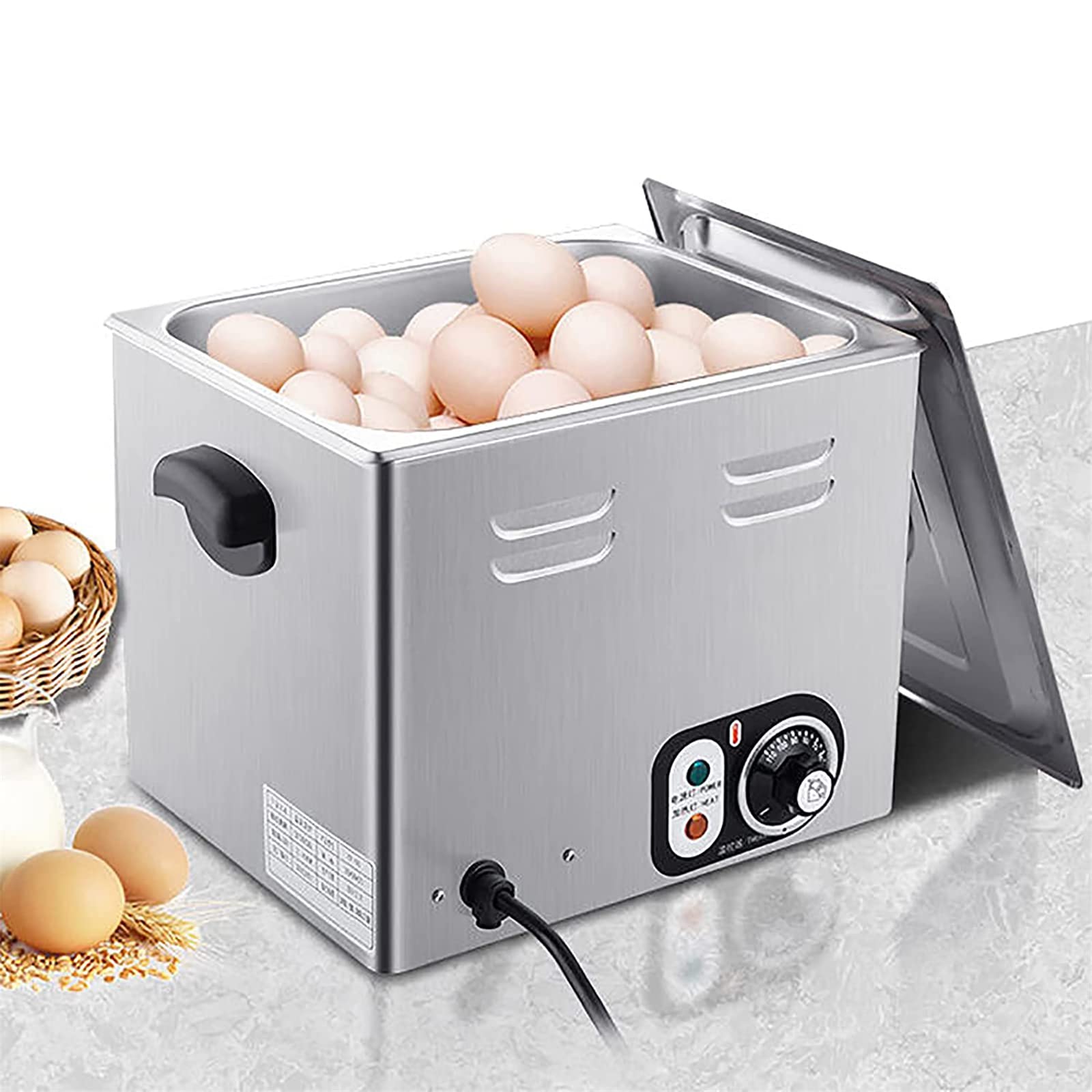 Commercial Electric Egg Cooker - Large Capacity Hot Spring Egg Boiler for Perfect Soft & Hard Boiled Eggs - Restaurant & Home Kitchen Appliance for Breakfast, Salad & Meal Prep