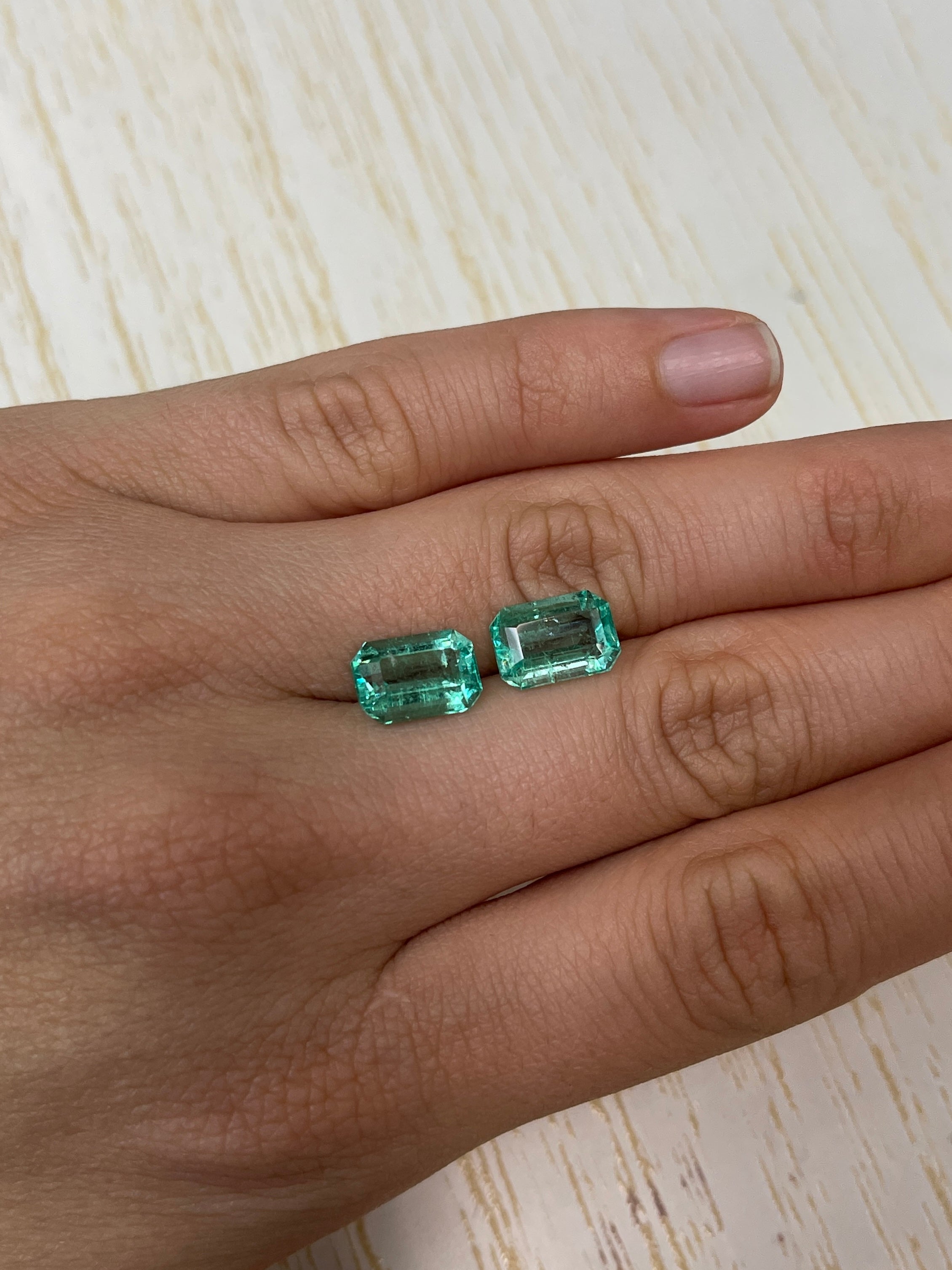 7.12tcw 11.5x8mm Matching Pair Loose Colombian Emeralds - Emerald Cut Gemstones for Jewelry Making, Engagement Rings & Luxury Gifts