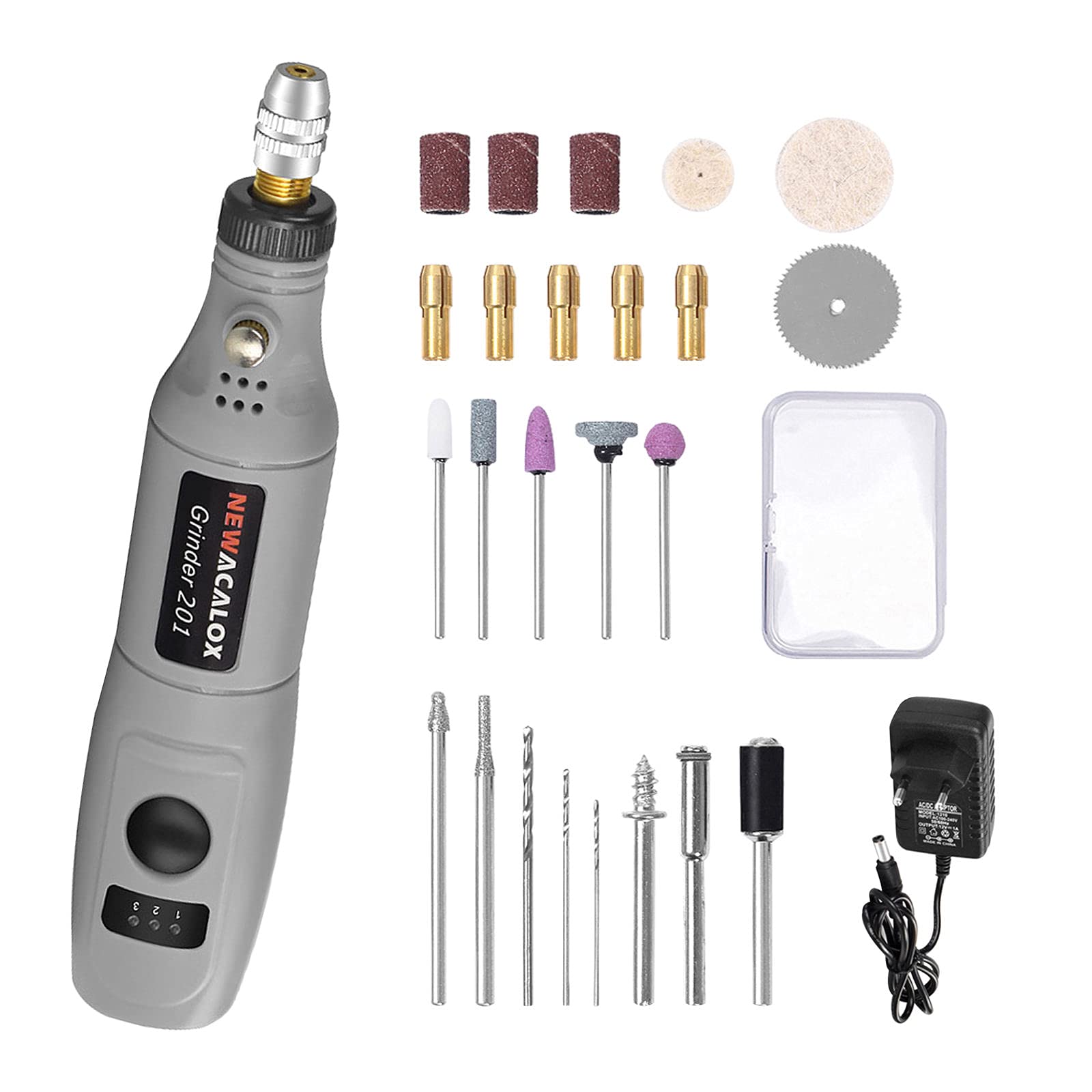 Newmind Mini Electric Grinder Set - Cordless Rotary Tool Kit for Engraving, Polishing, Drilling & Cutting | Perfect for DIY Crafts, Jewelry Making & Woodworking Projects (Grey)