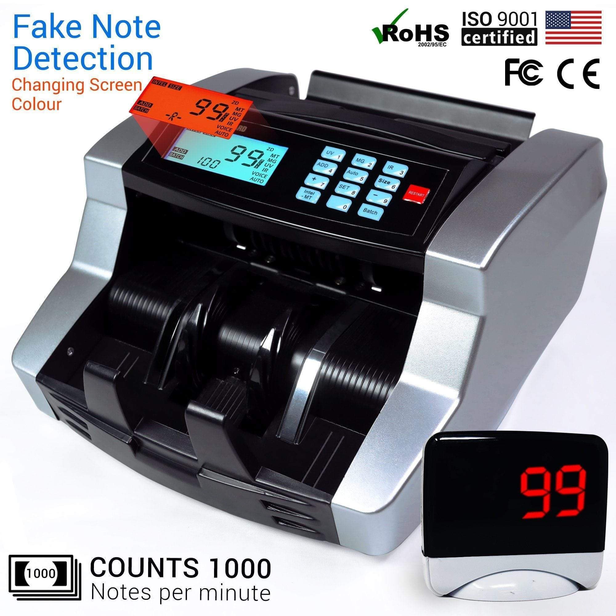 Goldstandard USA 3001 Bill Counter Machine - High-Speed Currency Cash Note Counting for Banks & Retail - Perfect for Cash Handling & Financial Management