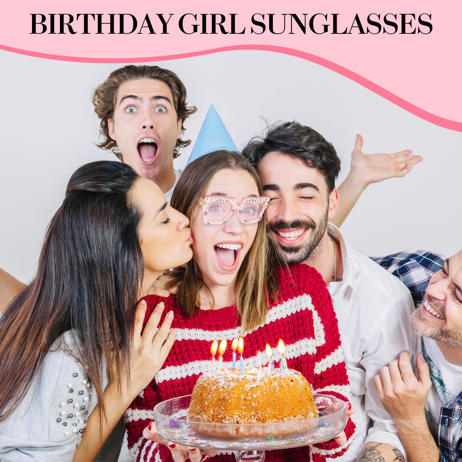 Birthday Girl Sunglasses for Women & Girls - Pink Party Glasses for Birthday Celebrations, Gifts & Accessories | Perfect for Birthday Parties, Bachelorette Events & Festive Occasions