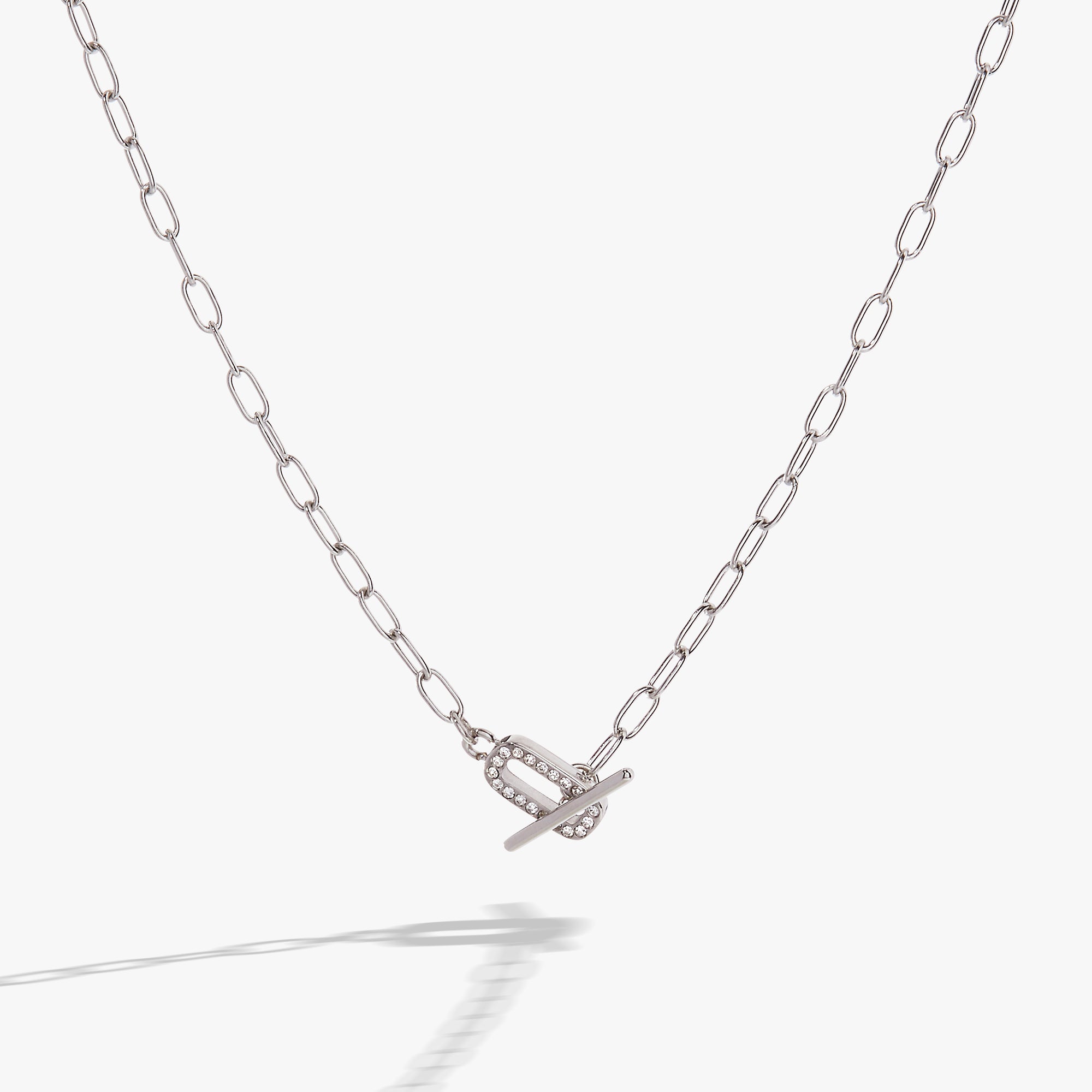 Elegant Crystal Pave Toggle Necklace for Women - Sparkling Fashion Jewelry Gift for Party, Wedding & Evening Occasions