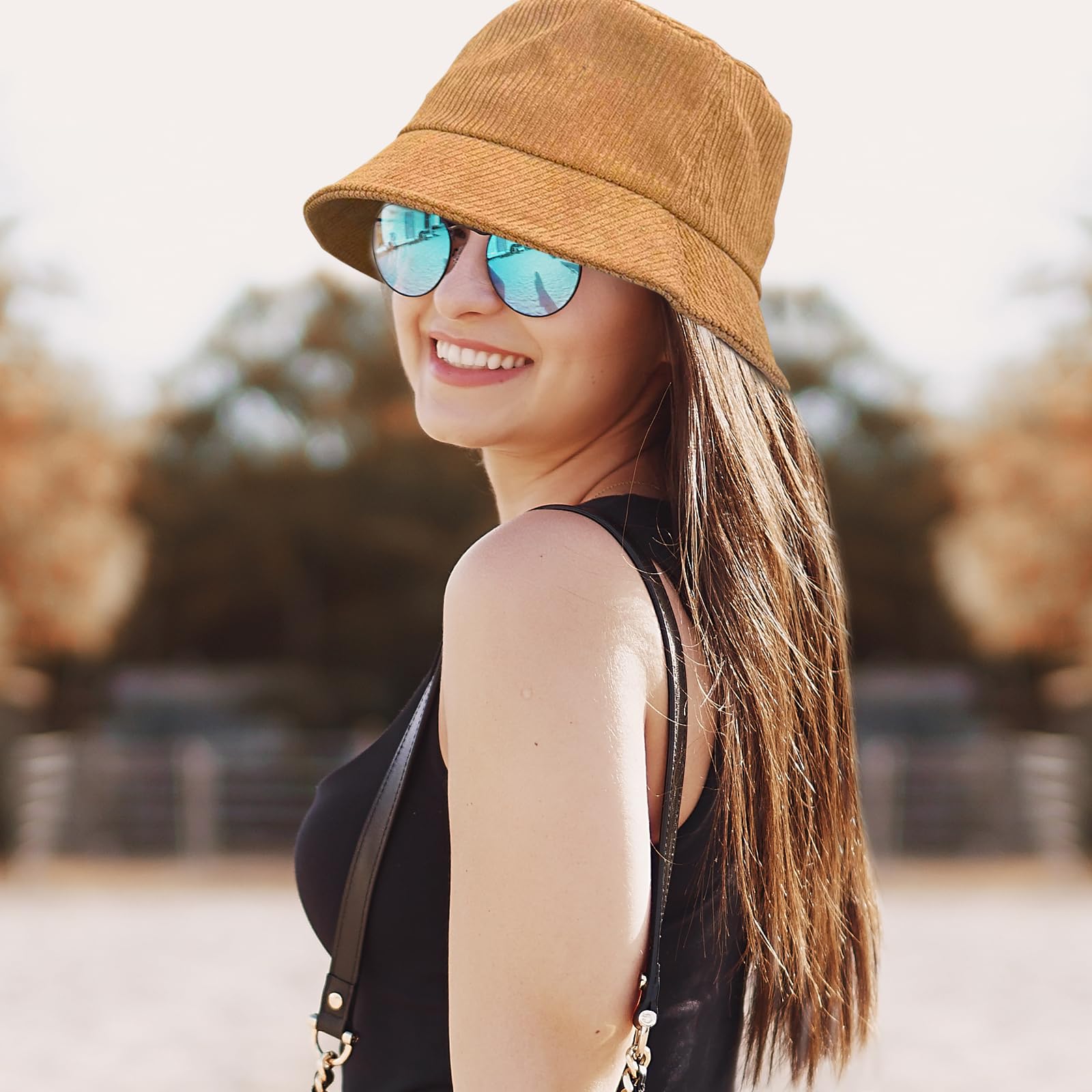 Corduroy Bucket Hat for Women & Men - Adjustable Packable Sun Hat for Travel, Golf, Beach & Outdoor Activities | UV Protection Lightweight Summer Hat