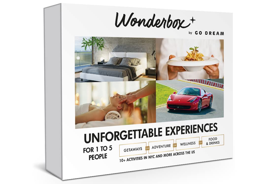 Wonderbox - Unique Experience Gift Box for Couples & Adventurers - Choose from Getaway for 2, Hang Gliding & More Unforgettable Activities - Perfect for Anniversaries, Birthdays & Romantic Surprises