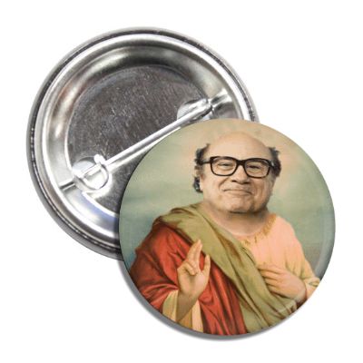 Saint Danny DeVito Button - Funny Collectible Pin Badge for Fans, Gifts & Pop Culture Enthusiasts - Perfect for Jackets, Backpacks & Hat Decorations