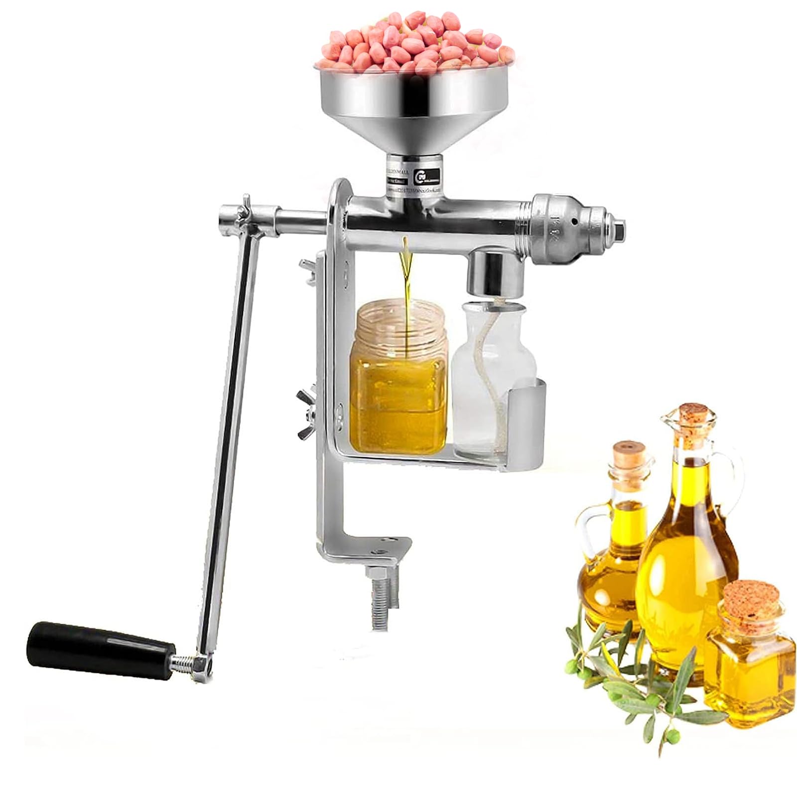 Premium Commercial Manual Oil Press Machine - Cold Press Peanut, Nut & Seed Oil Expeller for Home & Business Use | Perfect for Organic Cooking, DIY Cosmetics & Healthy Lifestyles