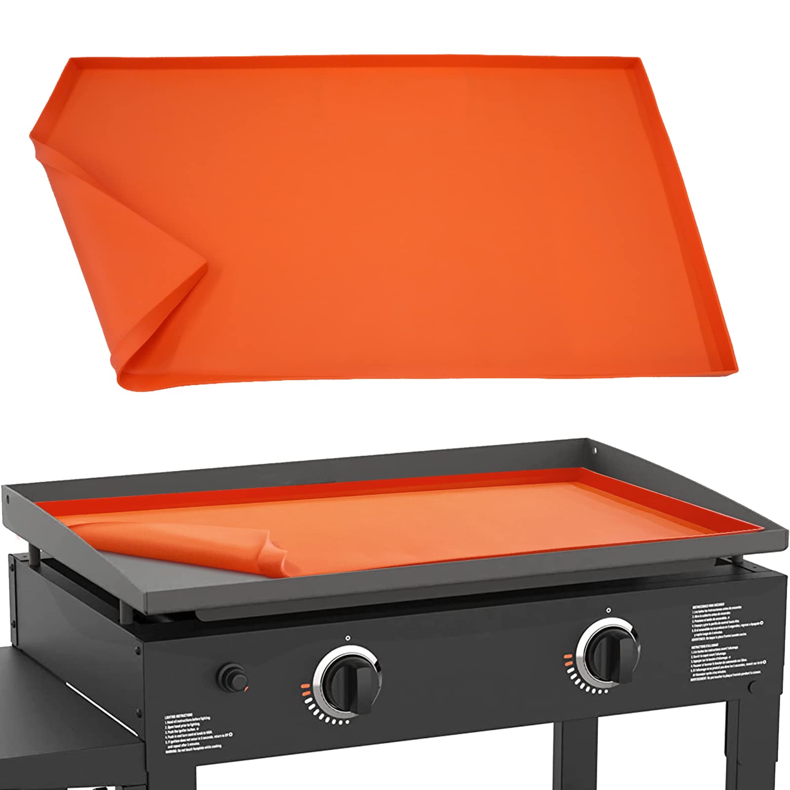 **28-Inch Blackstone Griddle Silicone Protective Mat Cover - Heavy Duty Food-Grade Grill Mat for 28