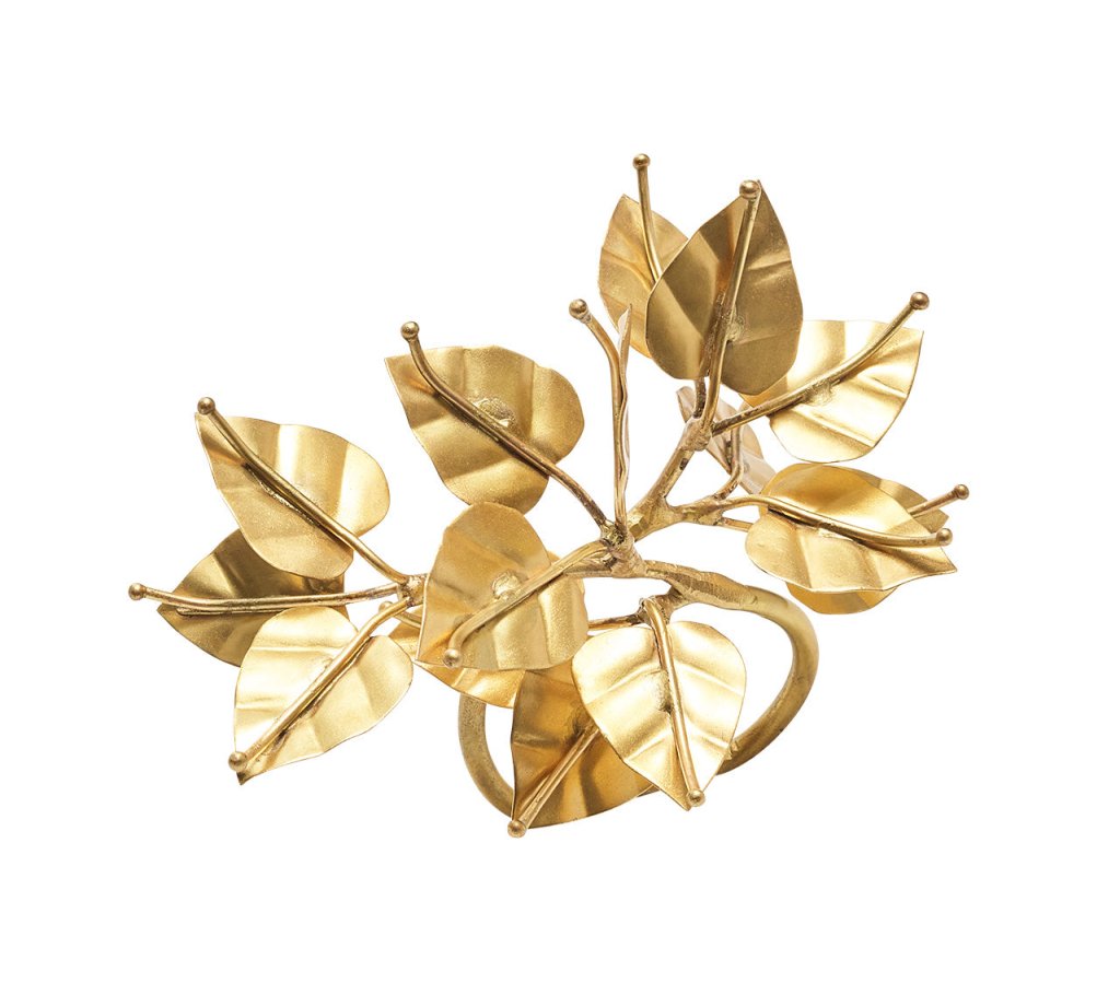 Bougainvillea Gold Napkin Rings Set of 4 - Elegant Floral Table Decor for Weddings, Dinner Parties & Holiday Gatherings