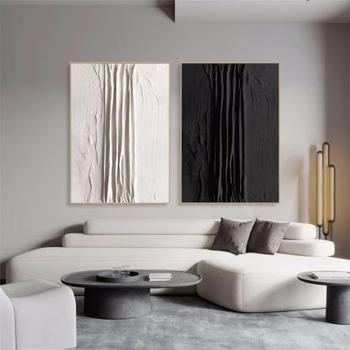 Abstract Textured Painting Canvas Set of 2 - Modern Wall Art for Living Room & Bedroom Decor | #MM283
