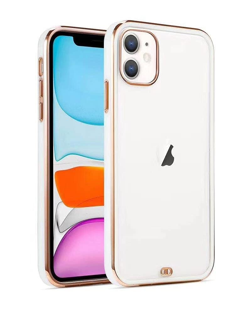 Premium Electroplated TPU Case for iPhone 11 - Shockproof Square Edge Back Cover (White) | Slim Protective Phone Case for Everyday Use, Work & Travel