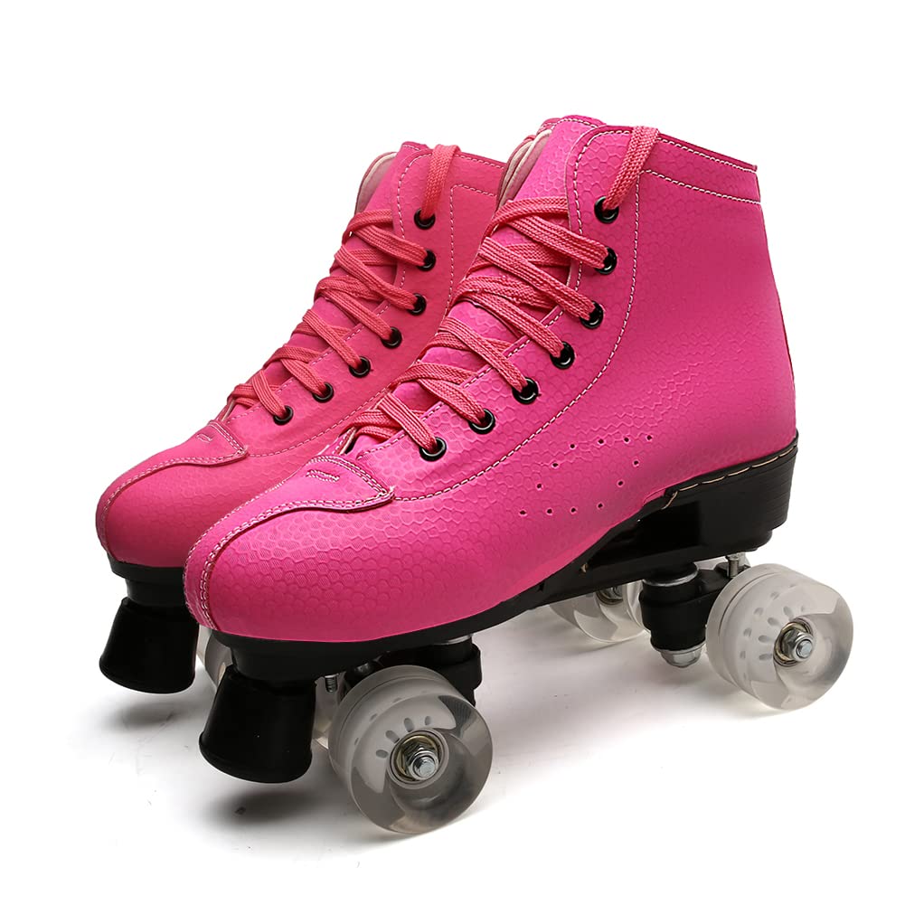 Premium High-Top Quad Roller Skates for Adults - Outdoor & Rink Speed Skating Boots for Women & Men - Perfect for Fitness, Roller Derby & Recreational Skating