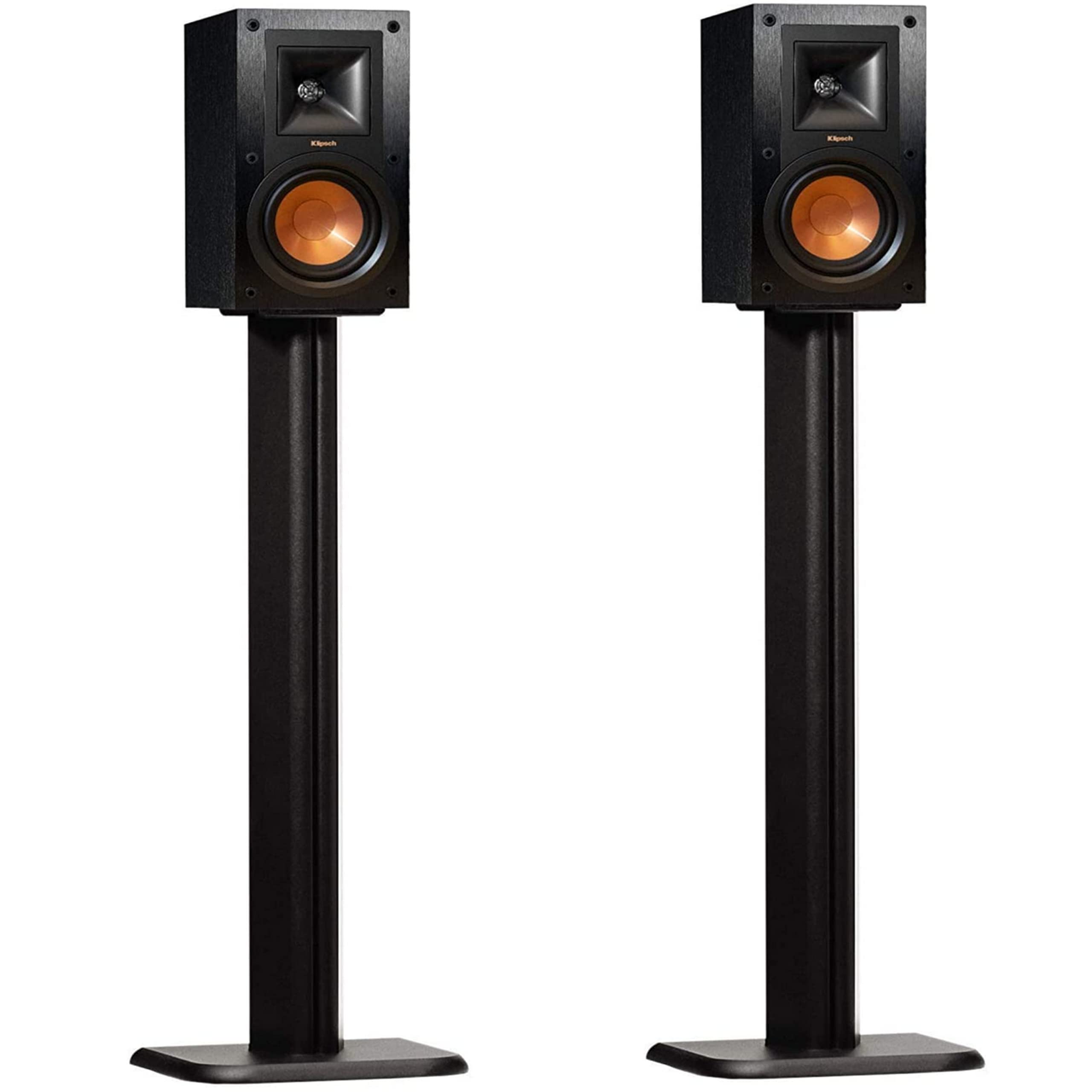ECHOGEAR Universal Floor Speaker Stands - Vibration-Absorbing MDF Design for Klipsch, Polk, JBL Bookshelf Speakers & Studio Monitors - Includes Sound Isolation Pads & Carpet Spikes - Perfect for Home Theater, Music Studio & Gaming Setup
