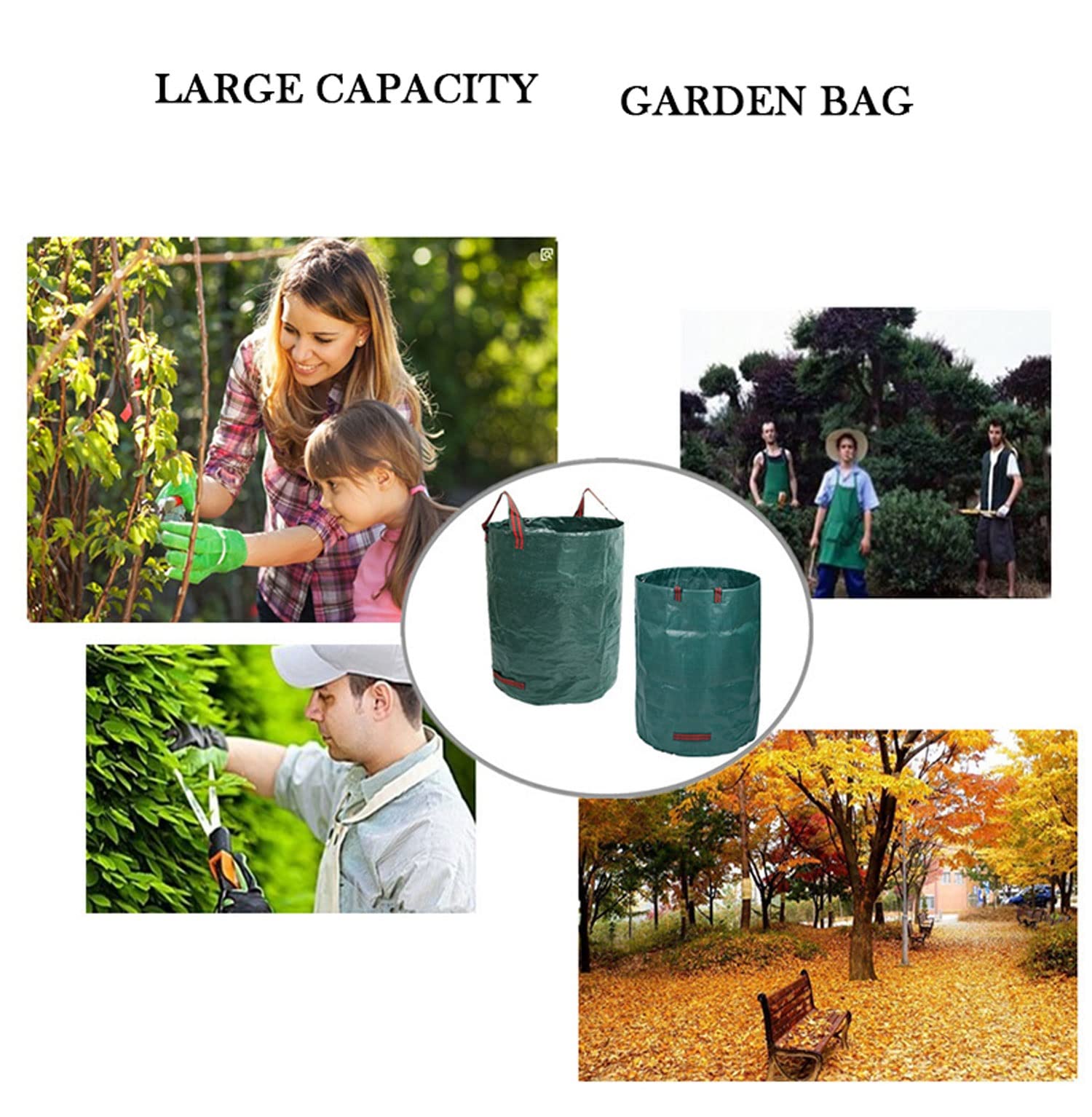 **Foldable Reusable Leaf Sack - Lightweight Trash Can for Garden Waste Collection | Outdoor Compost Storage Bag | Perfect for Yard Cleanup, Composting & Gardening**