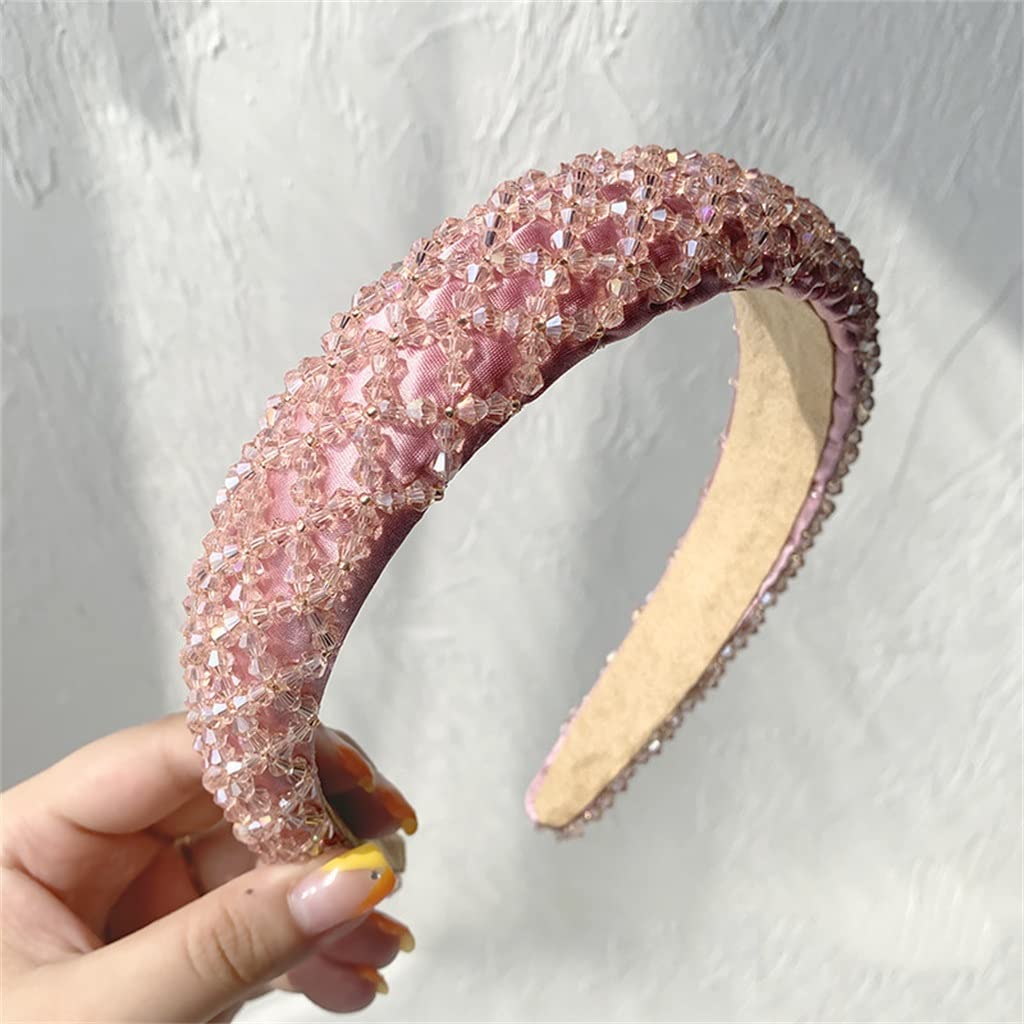EKDSPW Women's Rhinestone Crystal Headband - Sweet Braided Handmade Diamond Hair Hoop for Women, Elegant Hair Accessory for Parties, Weddings & Special Occasions (Color: E, One Size)