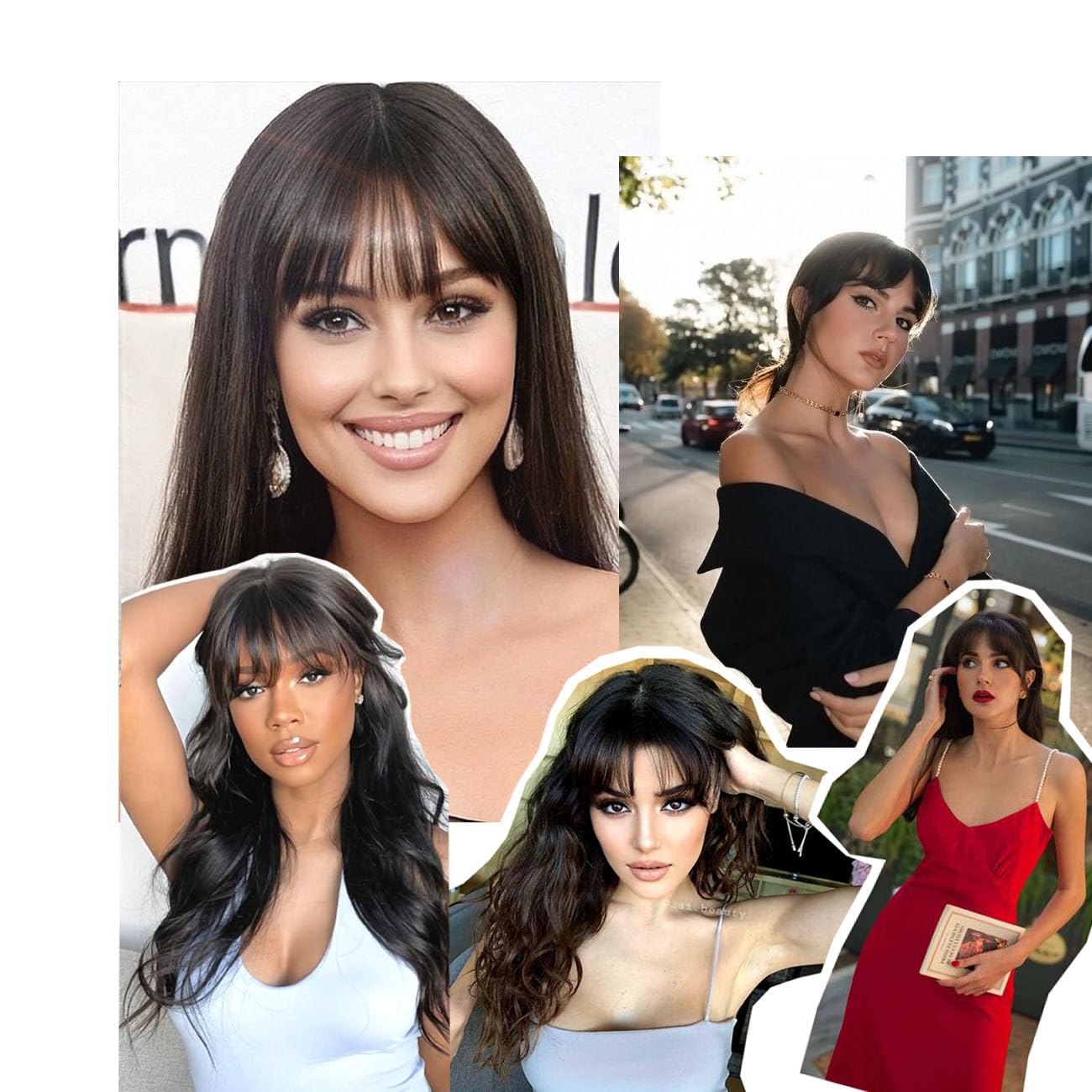 Clip-in Bangs Real Human Hair Extensions - Thick Full Remy Fringe with Temples | Natural Color Hairpieces for Women | Perfect for Daily Wear, Cosplay & Hairstyle Transformations
