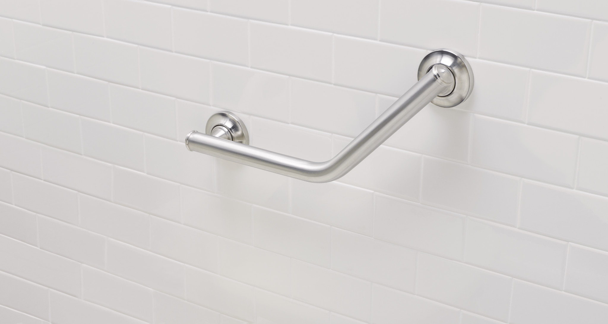 16-Inch Chrome Angled Grab Bar for Bathroom Safety - ADA Compliant Non-Slip Shower Handle for Elderly & Disabled - Perfect for Showers, Bathtubs, and Toilets