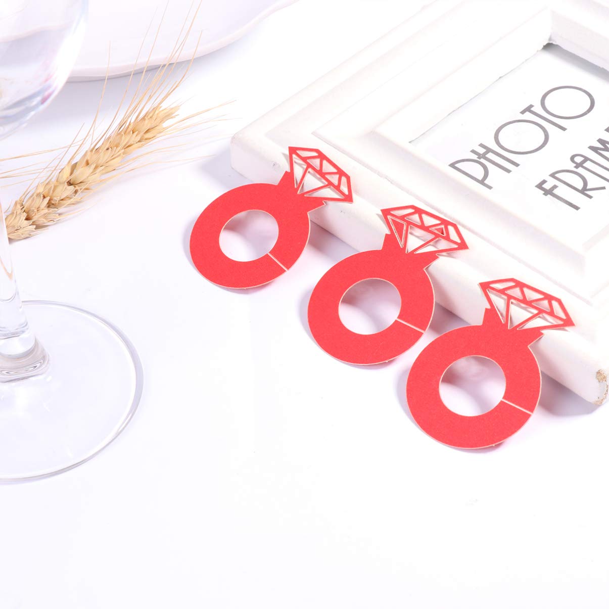 Amosfun 24pcs Glass Drink Markers - Wine Glass Charms, Wedding Cup Identifiers, Party Decorations for Festive Celebrations, Bridal Showers & Holiday Gatherings