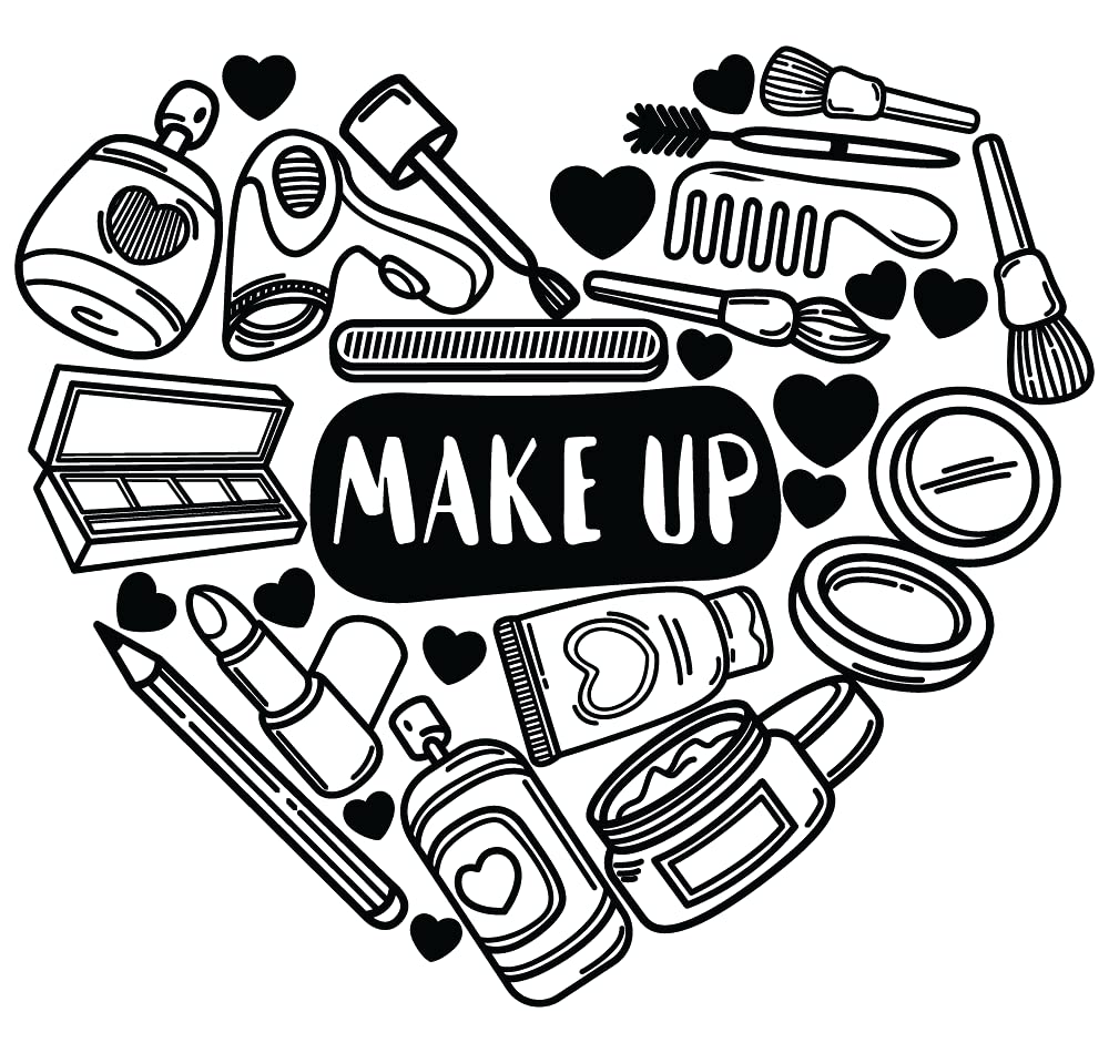 Hearts and Makeup Cosmetics Wall Decal - 19