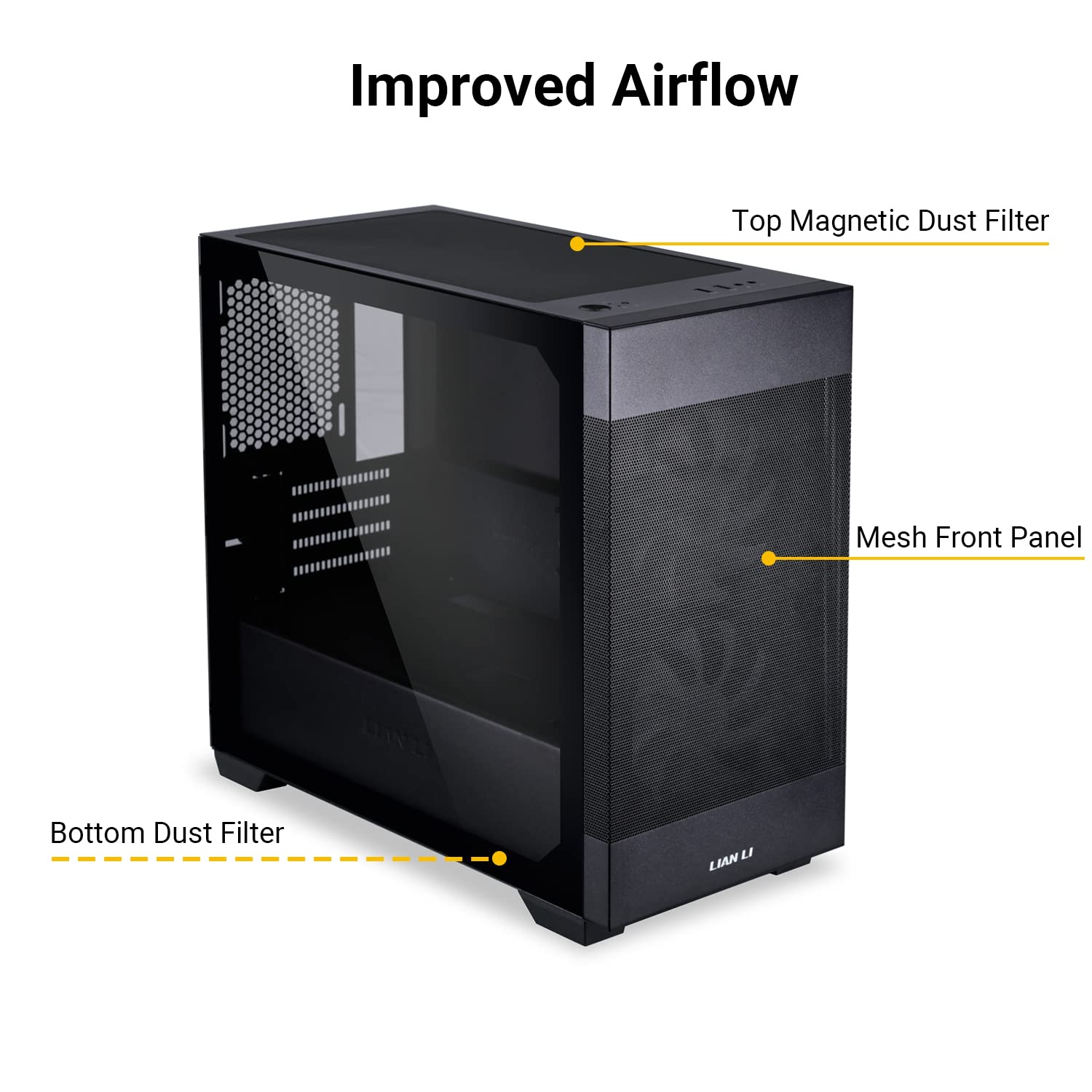 LIAN LI LANCOOL 205M MESH Black Micro ATX PC Case - High Airflow RGB Gaming Computer Case with Mesh Front Panel & 2x140mm ARGB PWM Fans, Tempered Glass Side Panel | Perfect for Gaming Rigs, Streaming PCs & Compact Workstations
