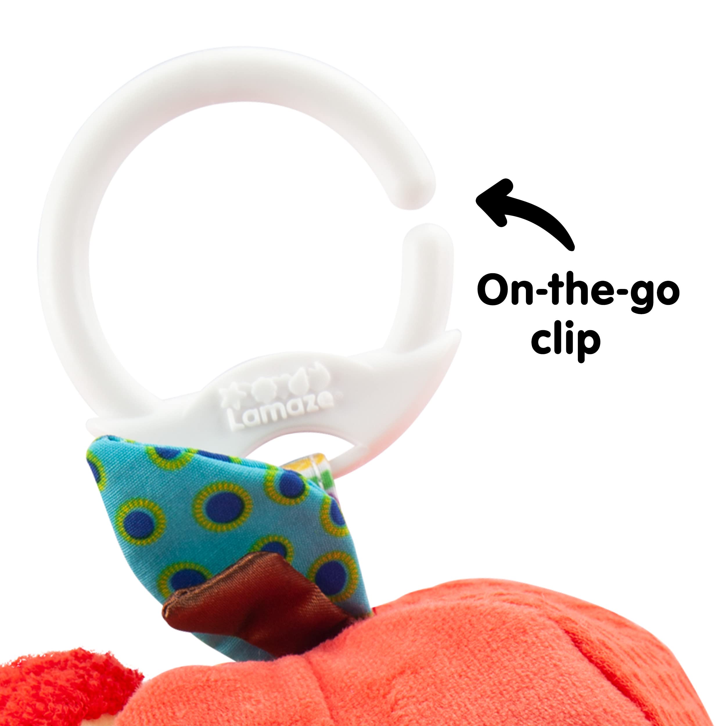 Lamaze Archer The Apple Clip & Go Baby Toy - Soft & Interactive Infant Toy for Strollers, Car Seats & Playtime (6+ Months)
