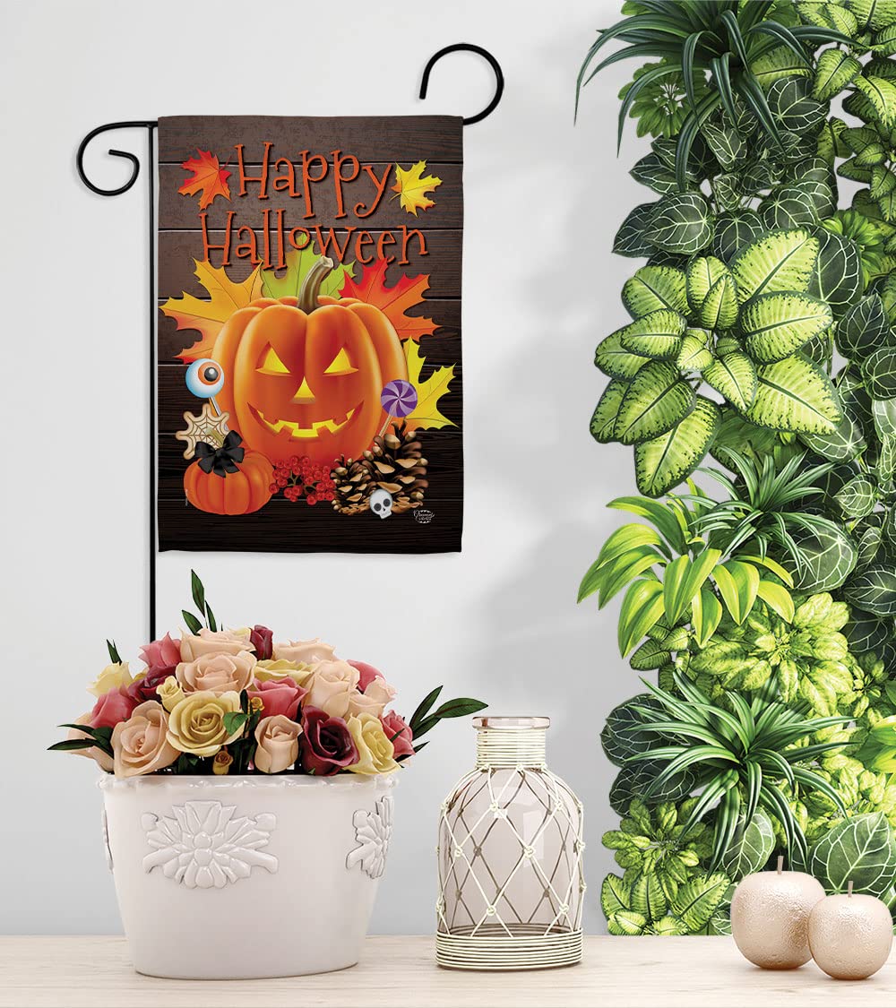 Spooky Halloween Pumpkin Garden Flag - Fall Witch Decor for Yard & Home