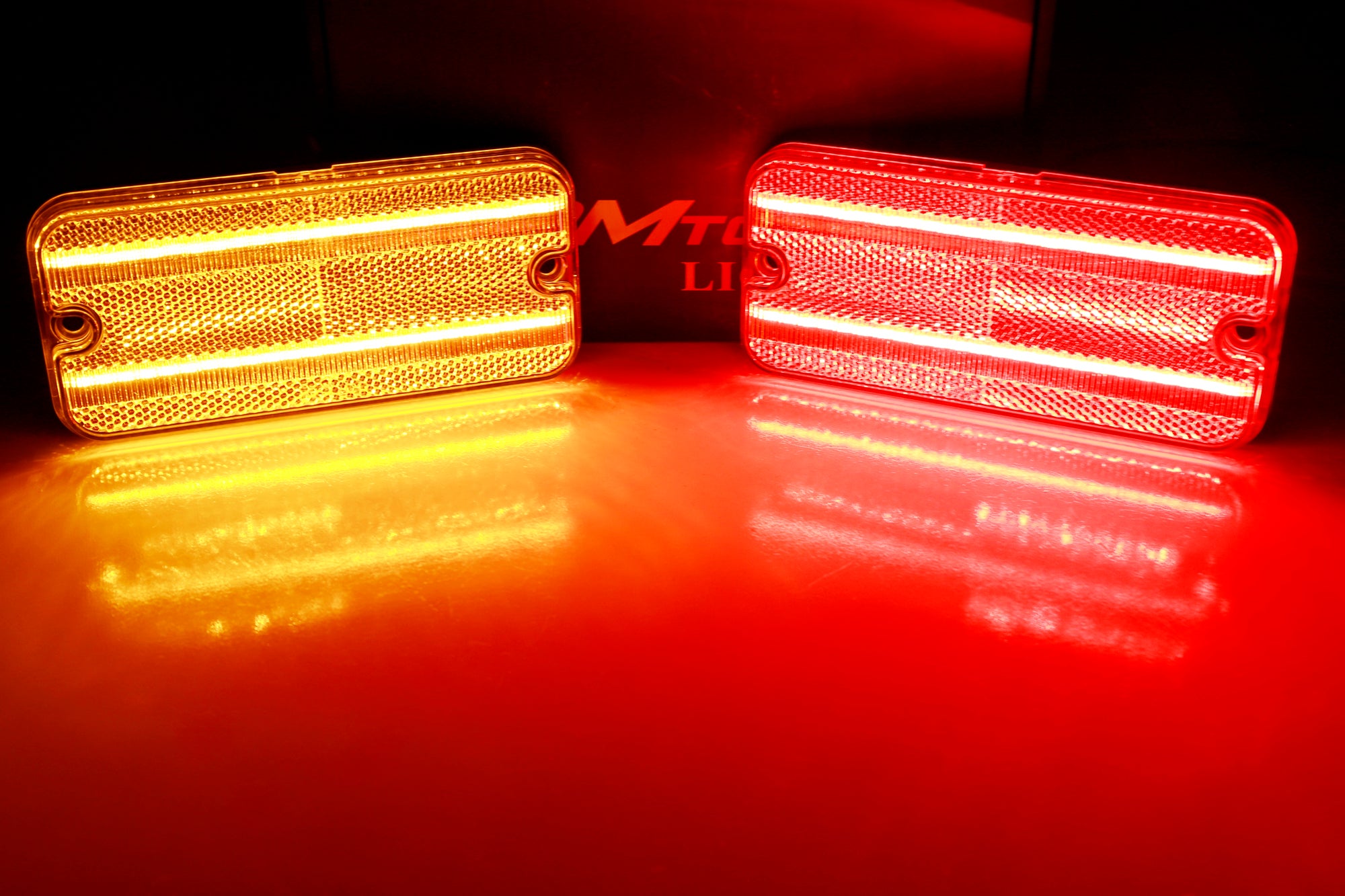 1968-1972 Chevy/GM Pickup SUV Clear Double Row Amber/Red Full LED Side Marker Lights - Durable Replacement for Improved Visibility & Safety - Perfect for Off-Roading, Night Driving & Classic Car Restoration
