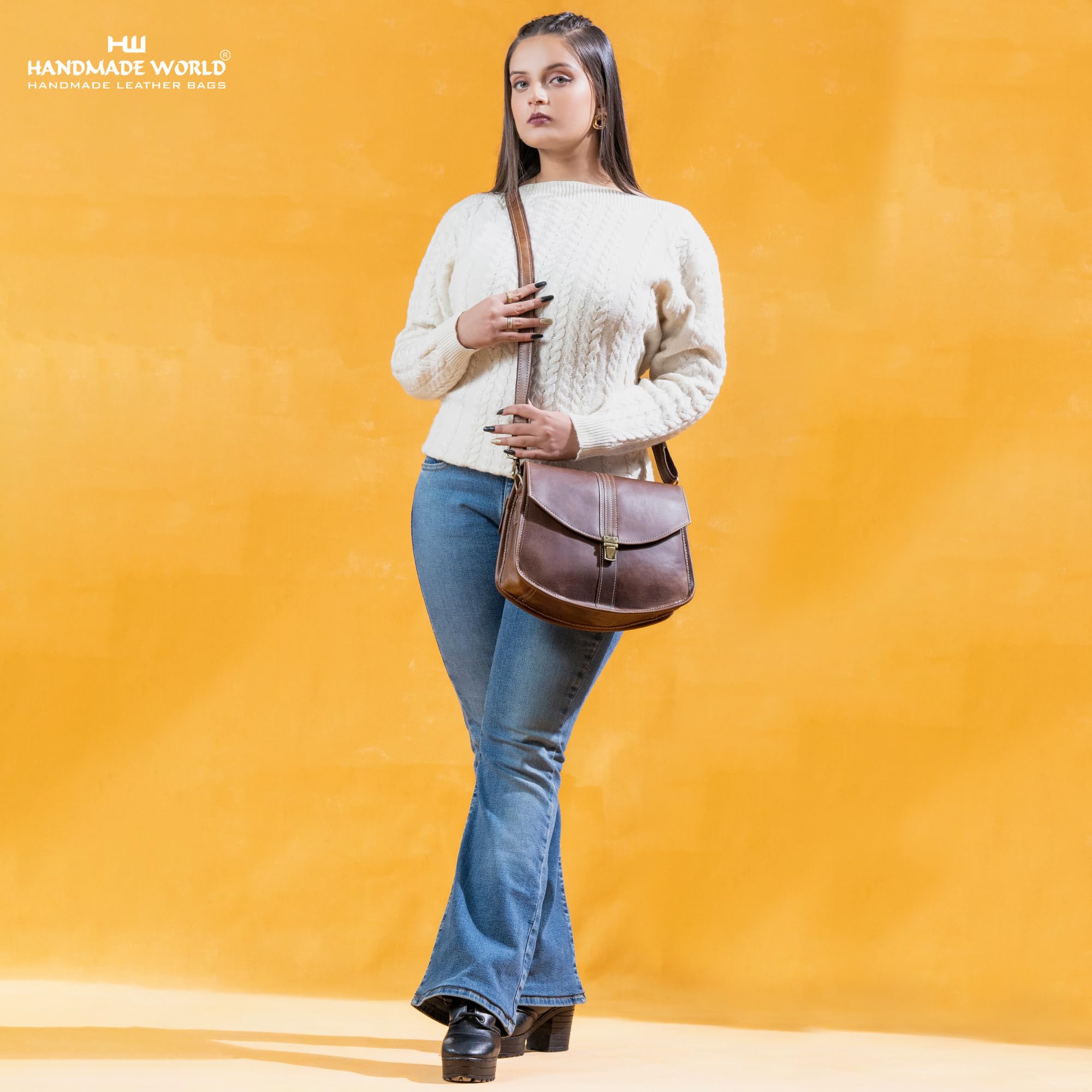 Premium Handmade Leather Crossbody Bag for Women - Stylish Sling Satchel & Travel Purse - Perfect for Daily Use, Work, and Weekend Adventures