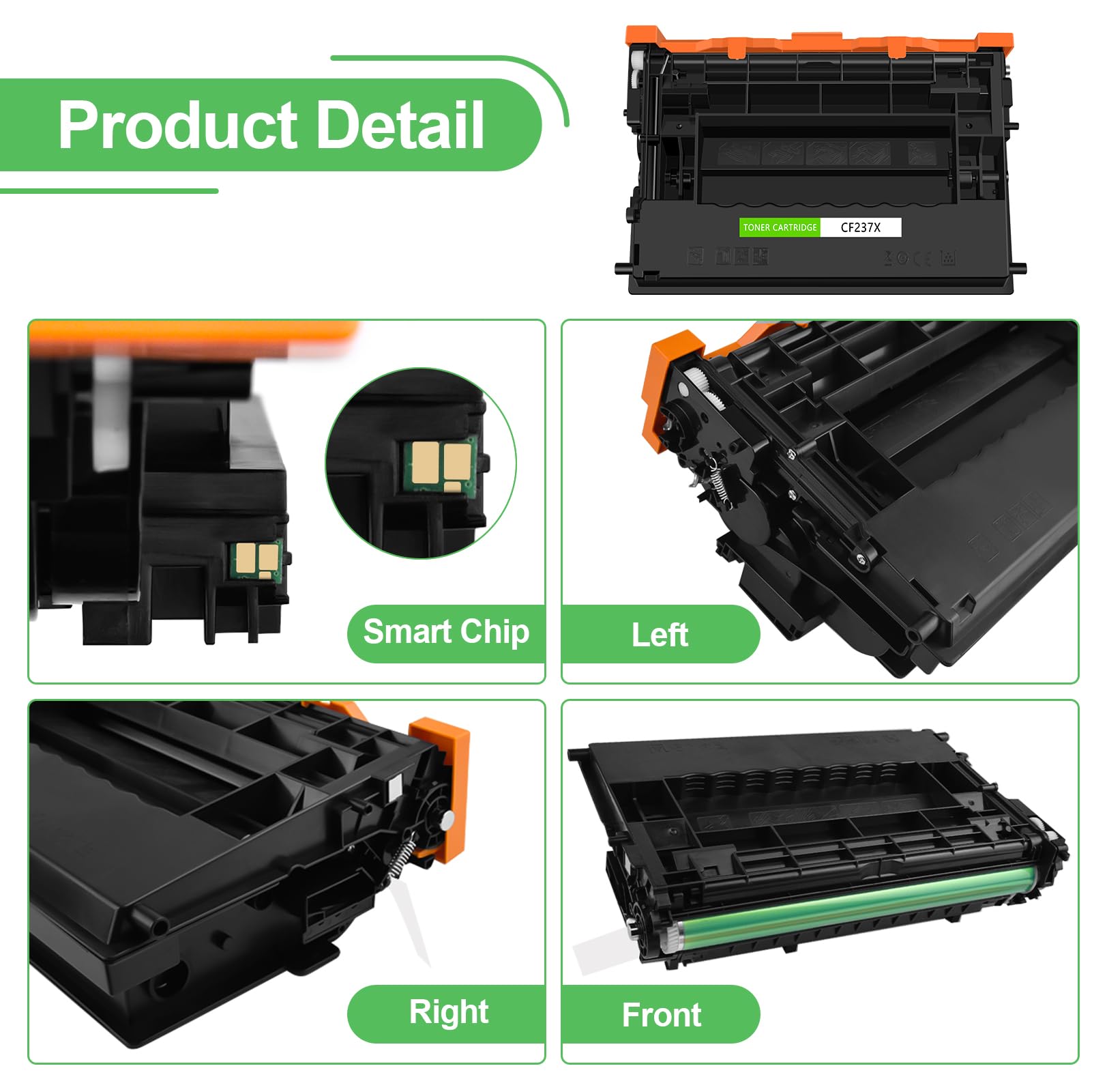Greencycle Compatible Toner Cartridge Replacement for HP 37X/CF237X/37A/CF237A - Works with HP Enterprise M608/M609/M608n/M608dn/M608x/M609x/MFP M631/M632/M633 Printers - High-Yield Black Toner (1-Pack) - Perfect for Office Printing & High-Volume Document Needs