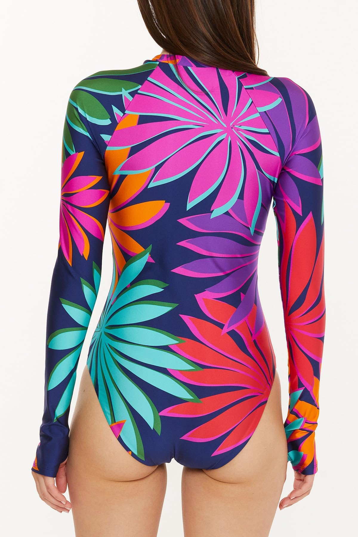 Trina Turk Women's Standard Wailea Zip-up One Piece Swimsuit - Tropical Print Bathing Suit for Women | Beach Vacation, Pool Party & Summer Swimwear