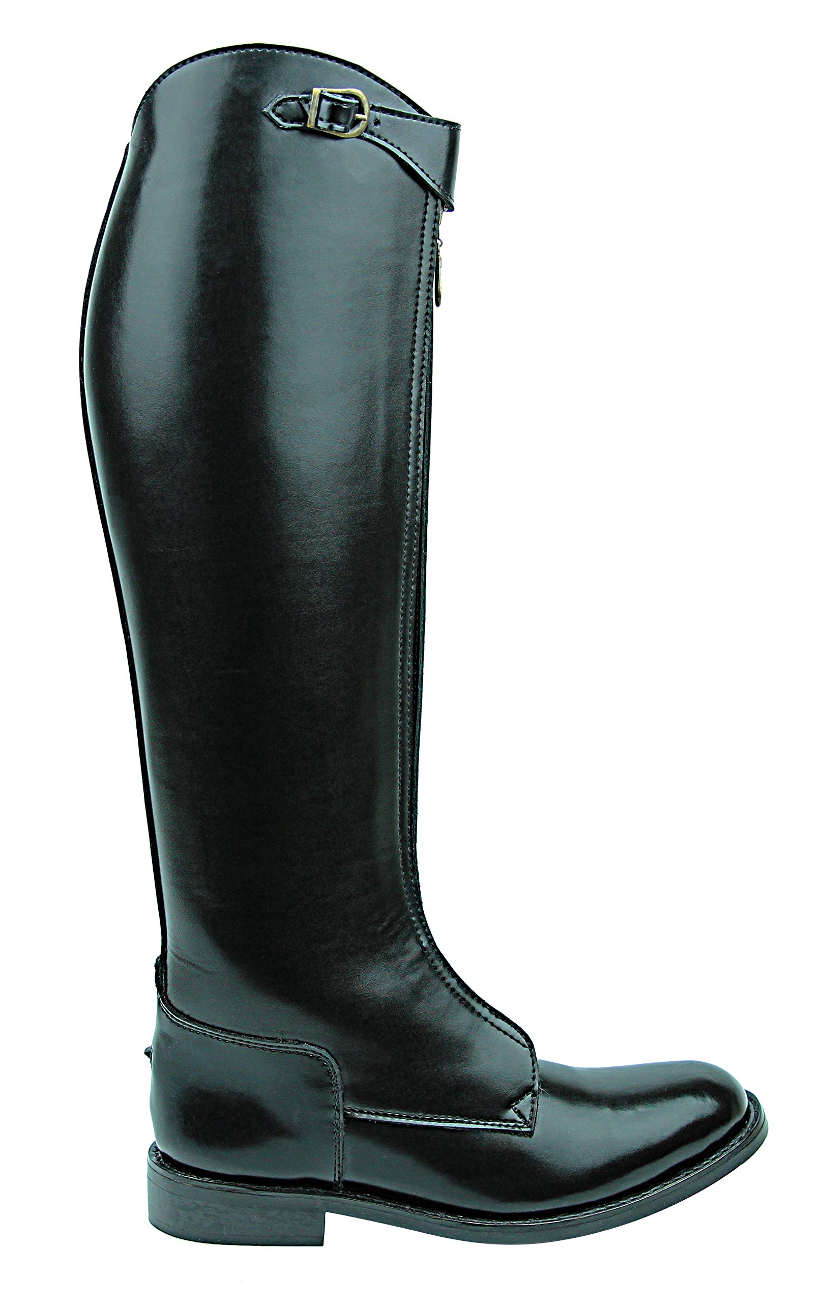 Women's Knee High Leather Equestrian Riding Boots - Invader-1 Polo Players Tall Boots in Black for Horseback Riding & Outdoor Fashion