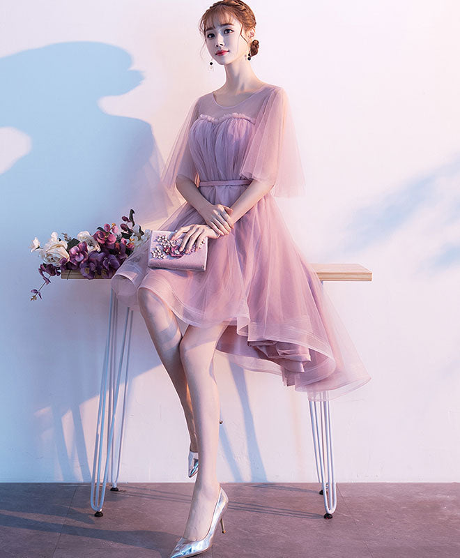 Elegant Pink Tulle Short Prom Dress & Homecoming Dress for Teens - Perfect for School Dances, Parties & Special Occasions