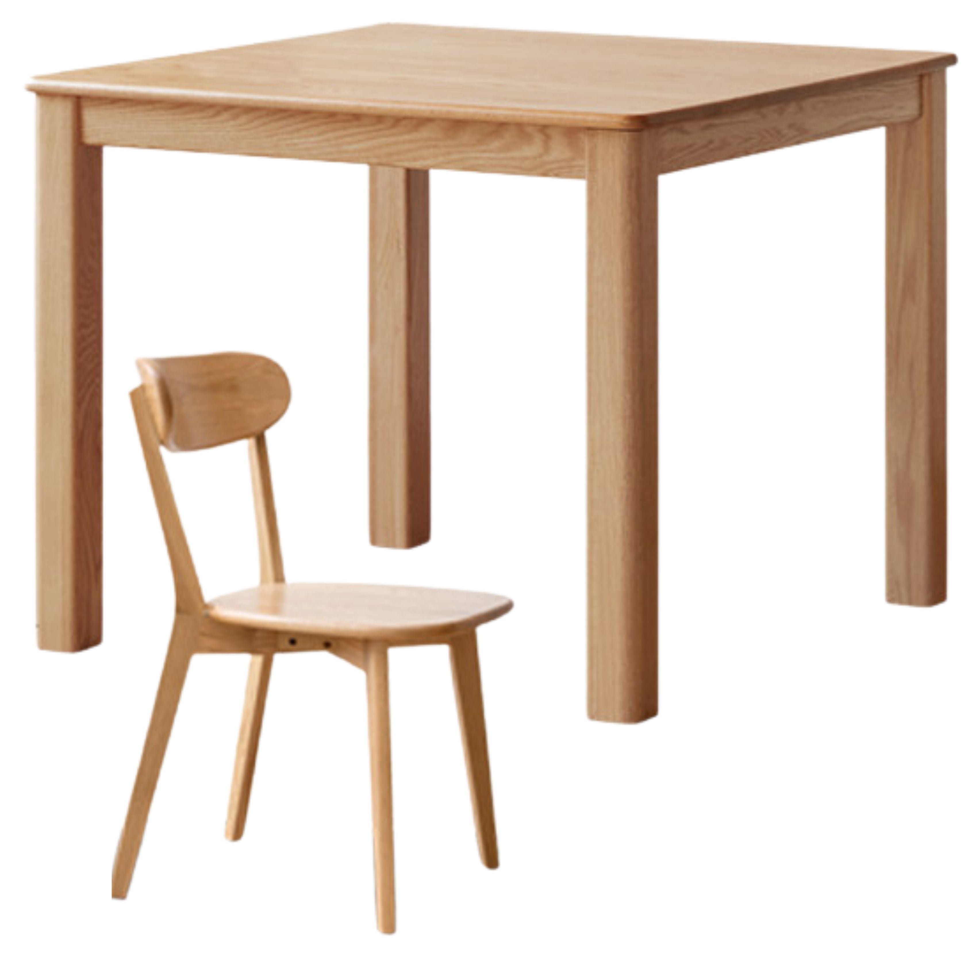 39.3x39.3x29.9 inch / 100x100x76 cm /Natural Wood Color / Square table + 4 chairs
