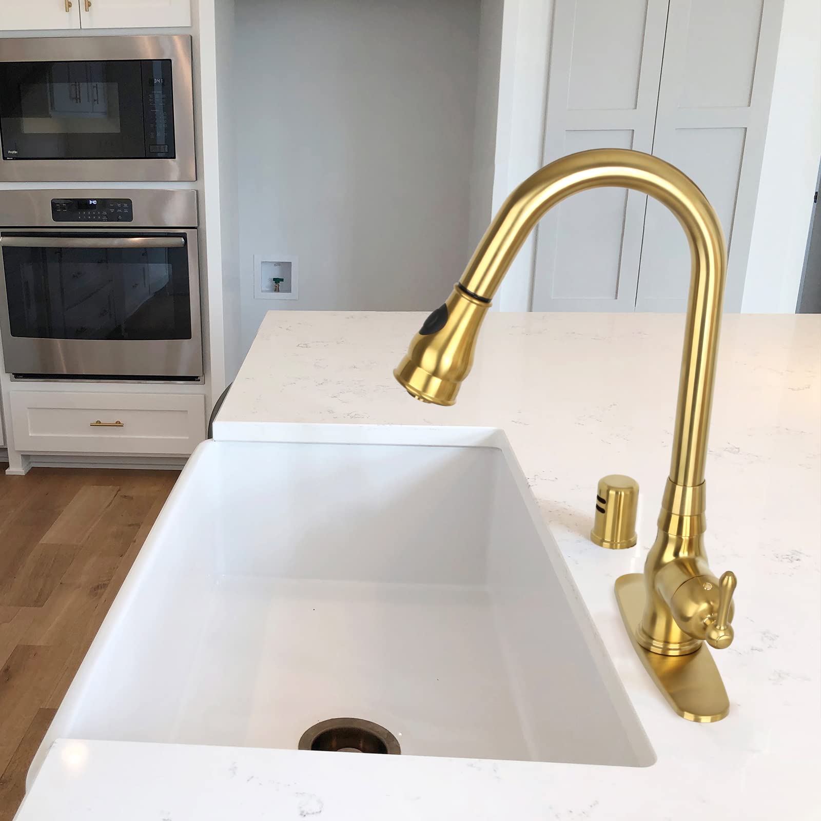 Akicon Brass Gold Kitchen Dishwasher Air Gap Cover - Replacement Air Gap Cap Compatible with Akicon Faucets | Perfect for Kitchen Sink, Dishwasher Installations & Plumbing Upgrades