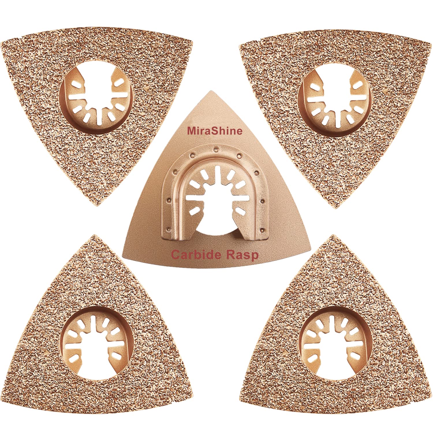 5pcs Triangular Carbide Grit Oscillating Multitool Blades - Durable Sanding Pads for Concrete, Masonry, Wood, Grout & Thinset Removal - Perfect for DIY Renovation, Floor Prep & Tile Installation Projects