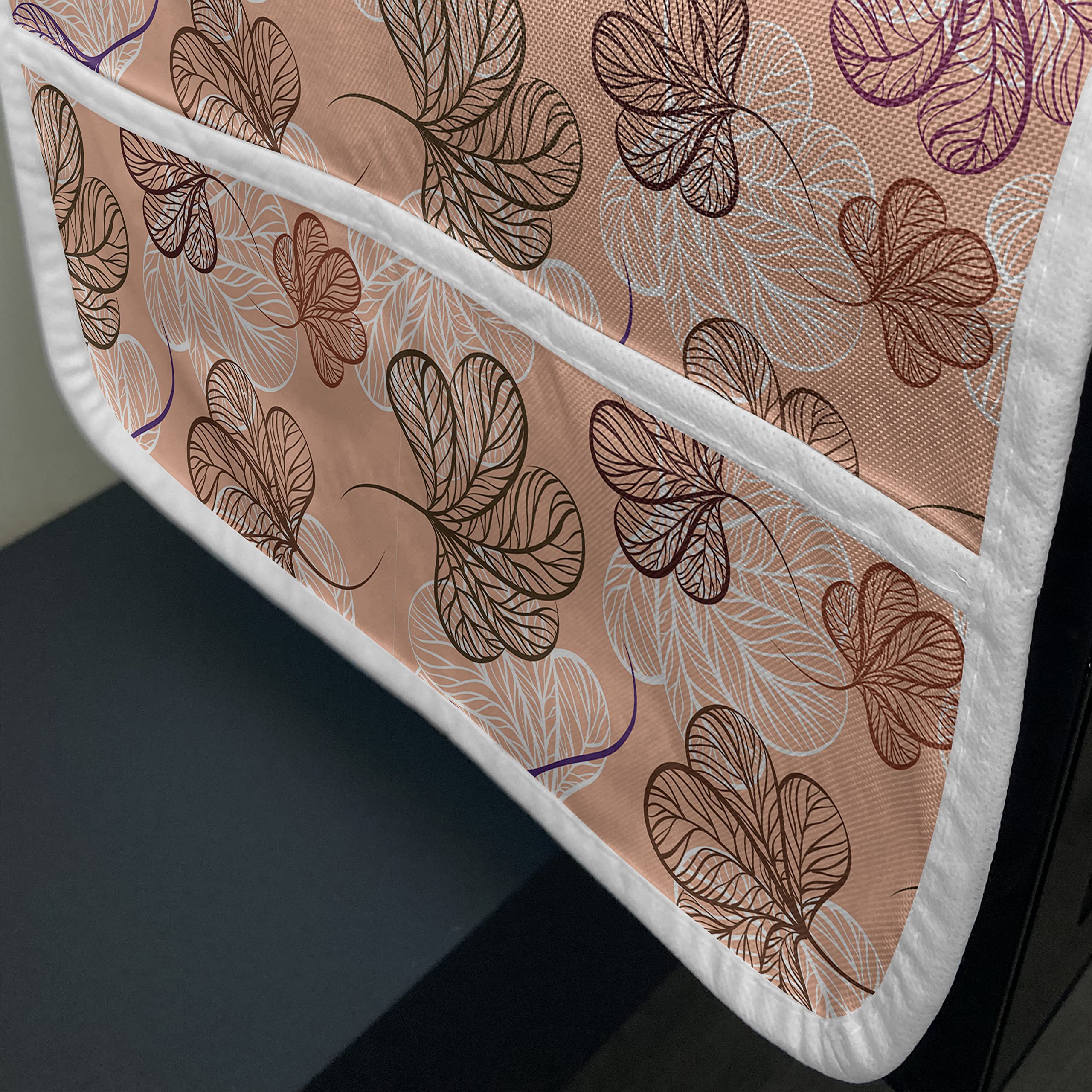 Ambesonne Floral Microwave Oven Cover - Waterproof Kitchen Organizer with Pockets, 36