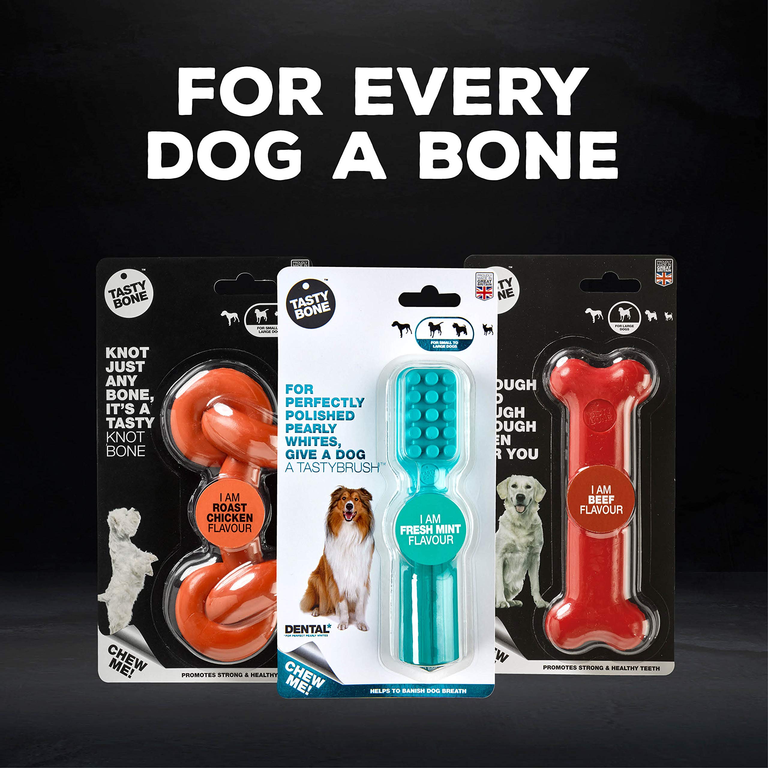 TrioBone Extra Tough Nylon Dog Chew Toy for Large Breeds - Peanut Butter Flavor, Long-Lasting Dental Chew to Promote Healthy Teeth & Gums - Triple Knot Design for Extended Playtime - Made in UK with 100% Virgin Nylon - Perfect for Aggressive Chewers, Teething Puppies & Boredom Relief