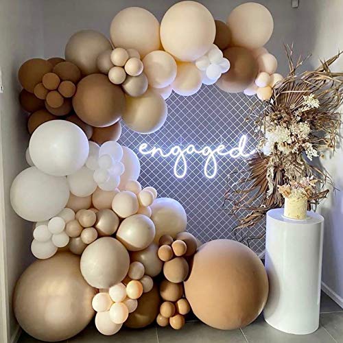122-Piece DIY Caramel Coffee Blush Balloon Arch Kit - Safari Baby Shower Decor, Bear-Themed Birthday Party Supplies, Wild One 1st Birthday Backdrop - Perfect for Gender Neutral Nursery, Kids Parties & Baby Showers