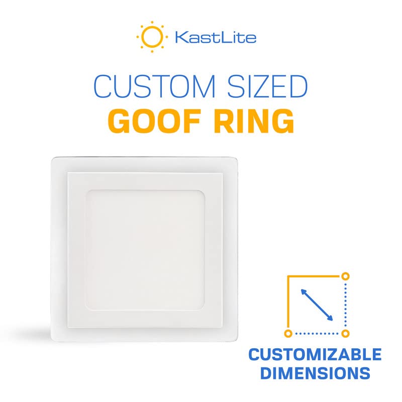 KastLite Custom Sized White Square Goof Rings - .080