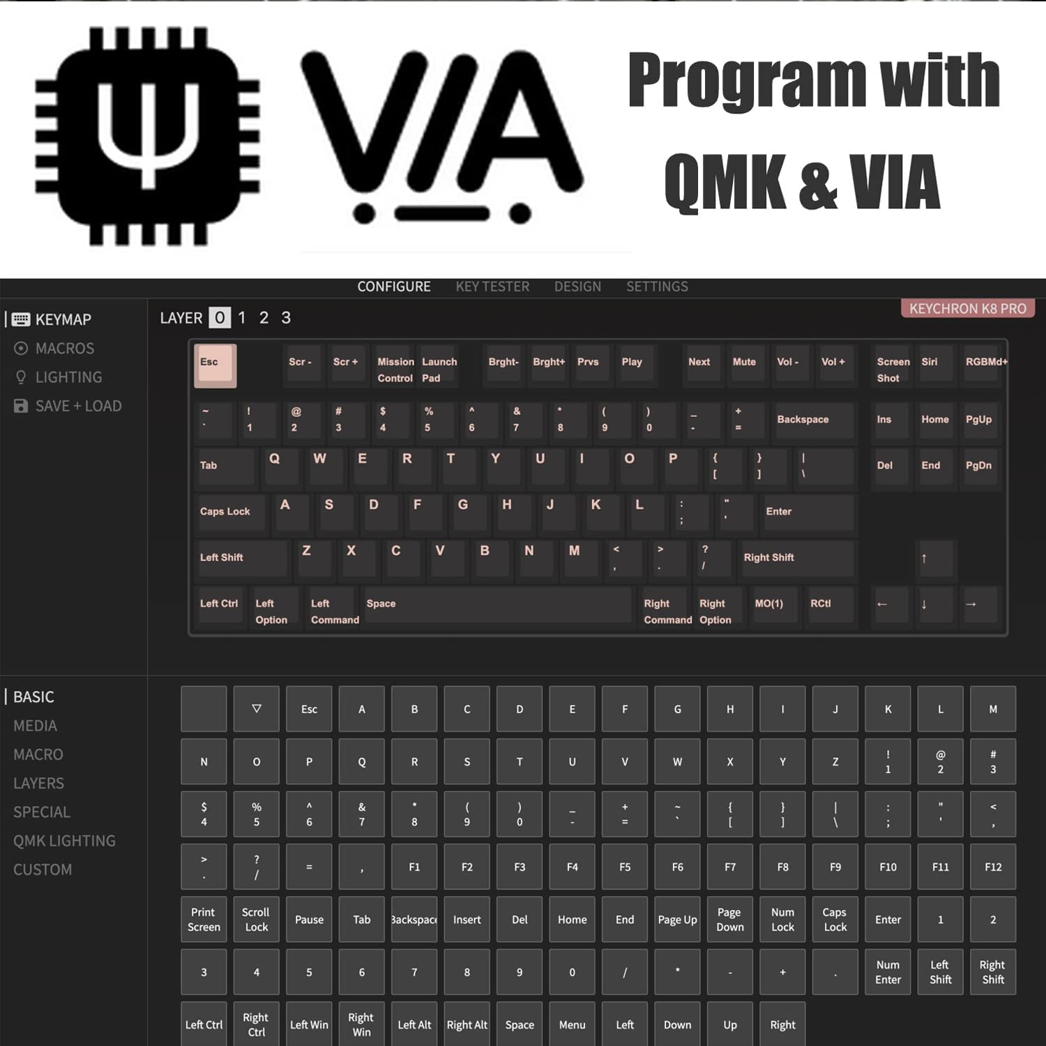 Keychron K8 Pro Wireless Mechanical Keyboard - Hot-Swappable, RGB Backlit, Aluminum Frame, Gateron G Pro Brown Switches, QMK/VIA Programmable for Mac/Windows/Linux | Perfect for Office Work, Gaming & Coding