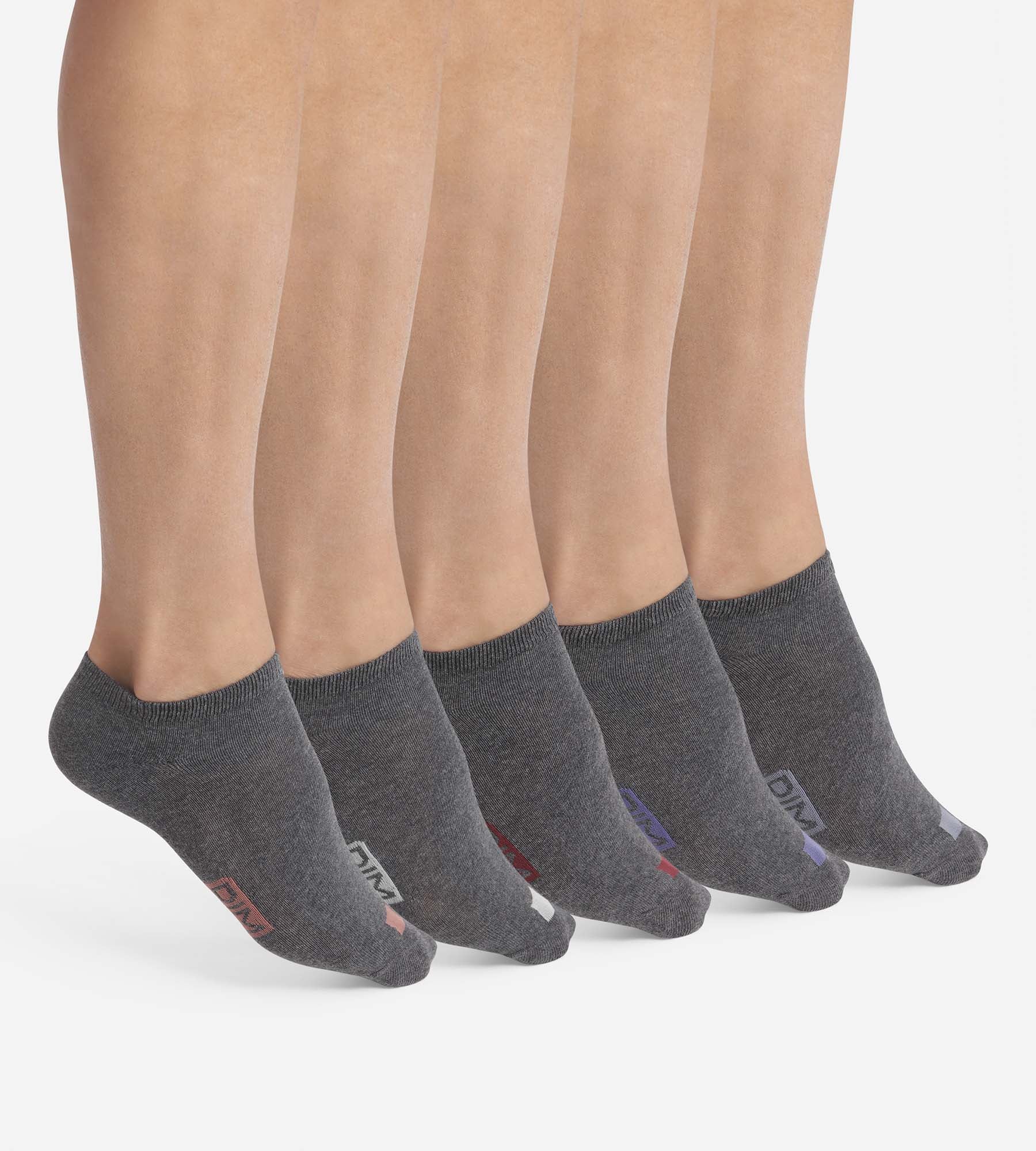 5 Pairs of Men's Cotton Socks with Stripes - Breathable & Comfortable for Casual Wear, Sports, and Daily Use - EcoDim Grey Crew Socks