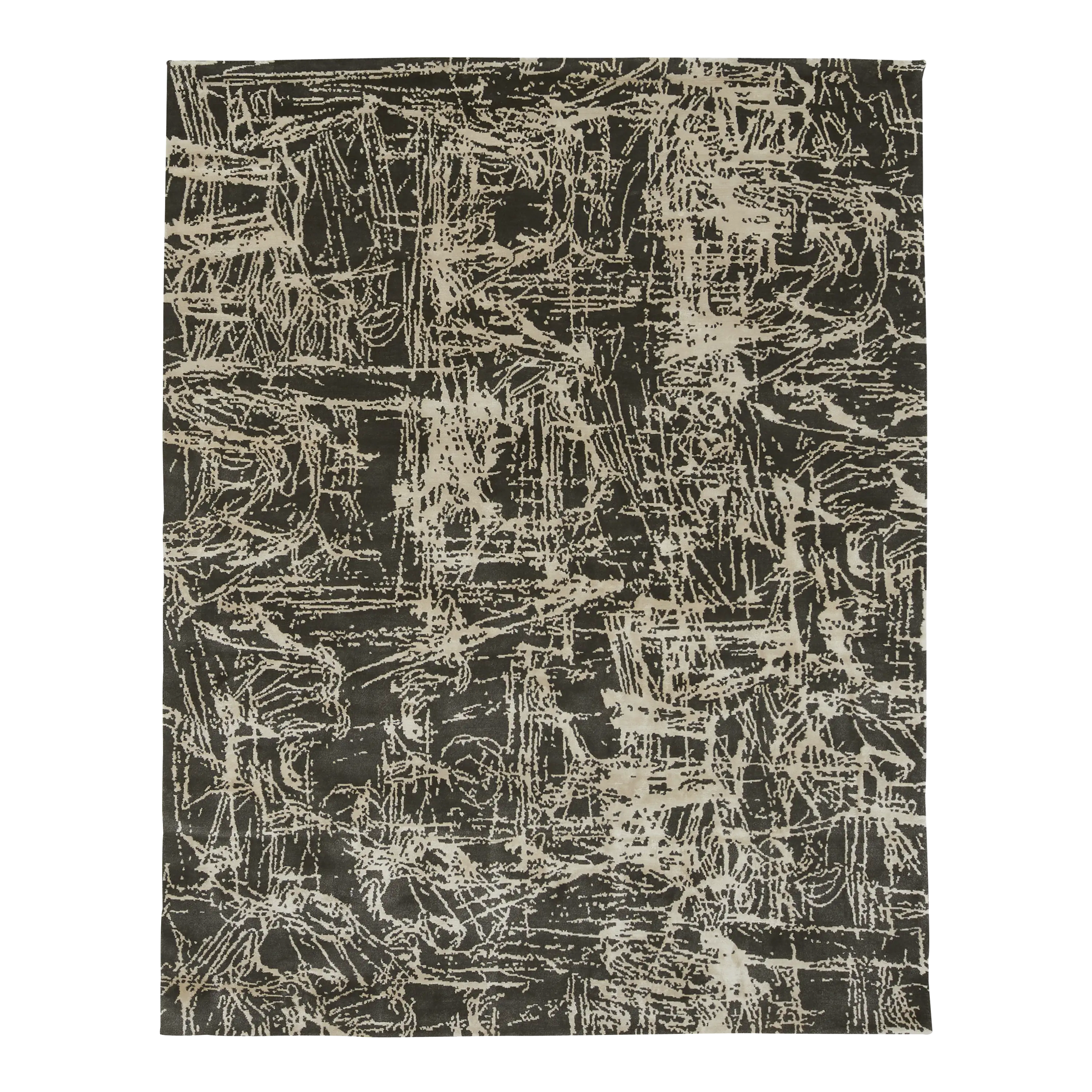 Premium Piso Charcoal/Ivory Area Rug - Soft & Durable Non-Slip Living Room Carpet for Home Decor - Perfect for Bedroom, Office or Nursery