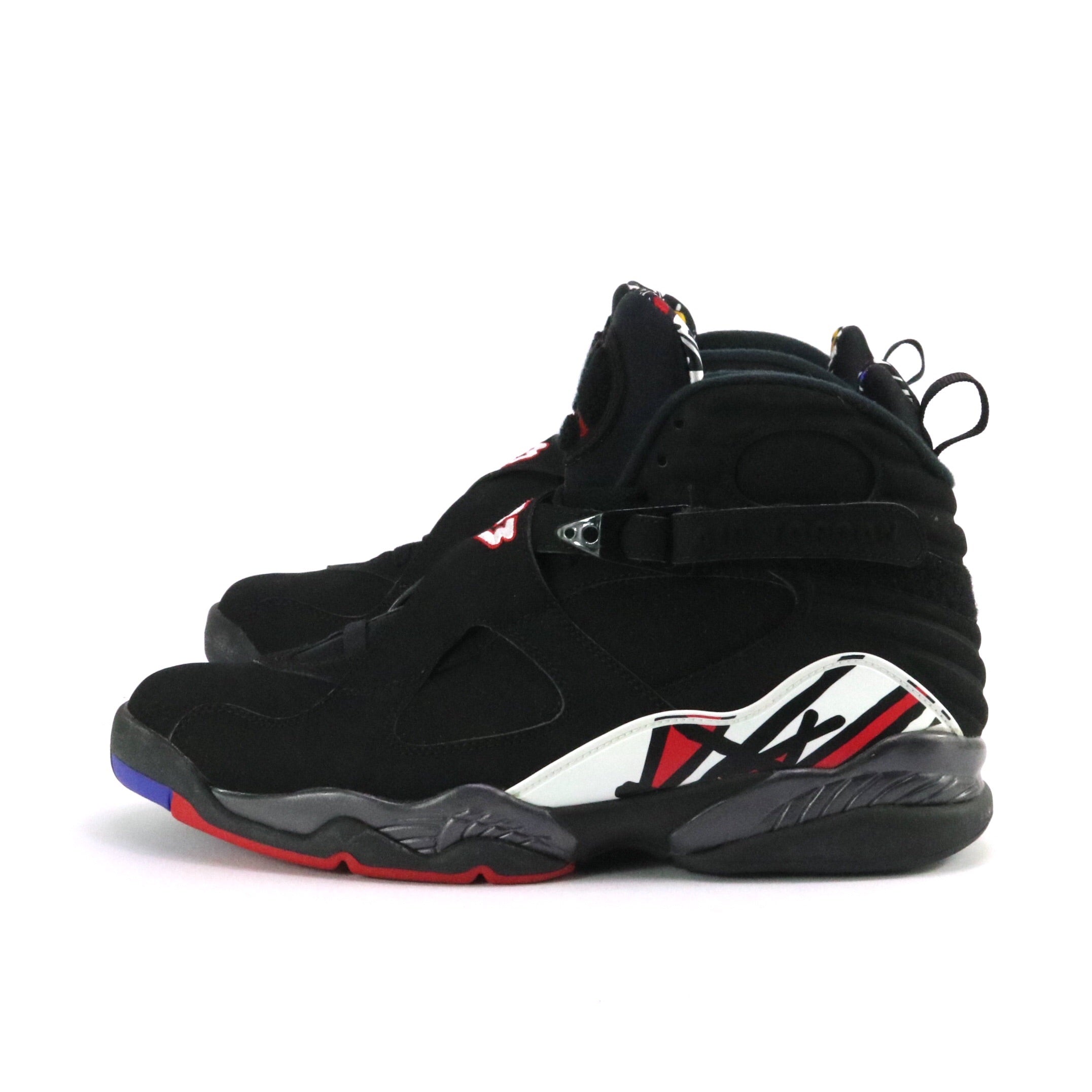 Air Jordan 8 Retro Playoff Basketball Shoes - Men's Black/Varsity Red/White Sneakers for Sports & Streetwear Fashion